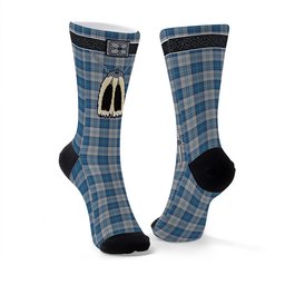 ScotsTee Shop Scottish Menzies Dress Blue & White Clan Highland Kilt Sporran Tartan Socks