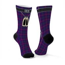 ScotsTee Shop Scottish Pride of Glencoe Clan Highland Kilt Sporran Tartan Socks