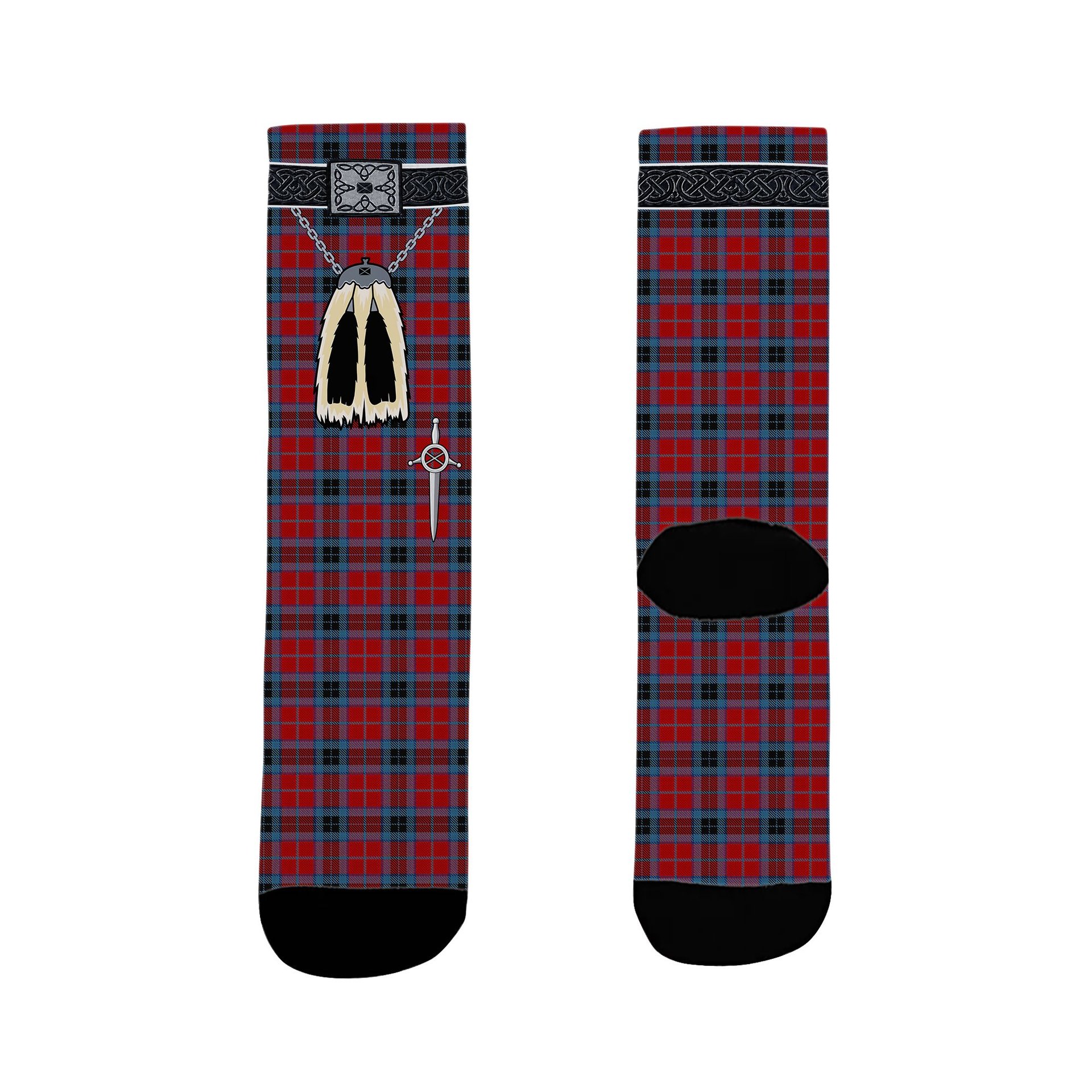 ScotsTee Shop Scottish MacTavish Clan Highland Kilt Sporran Tartan Socks