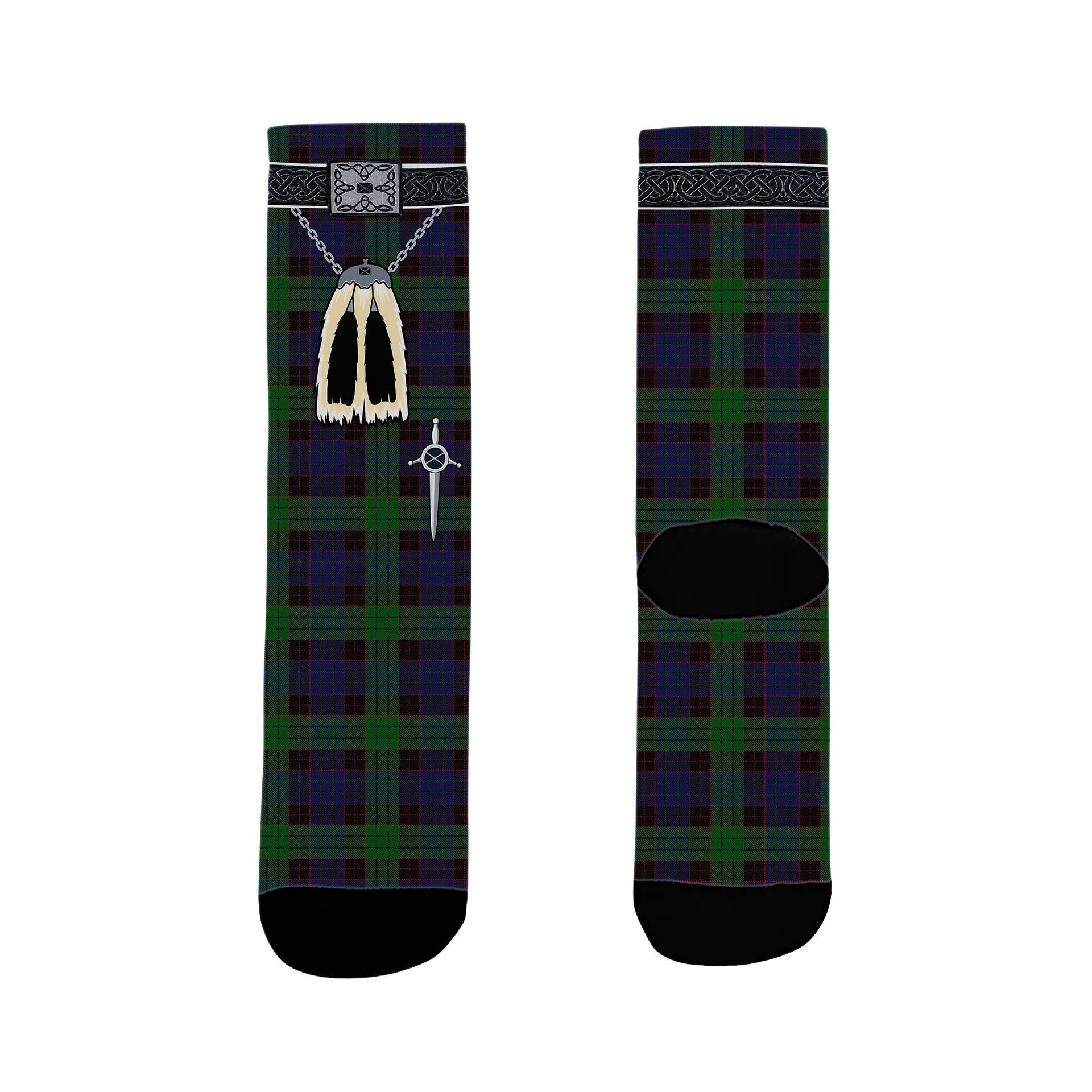 ScotsTee Shop Scottish Stewart Old Clan Highland Kilt Sporran Tartan Socks