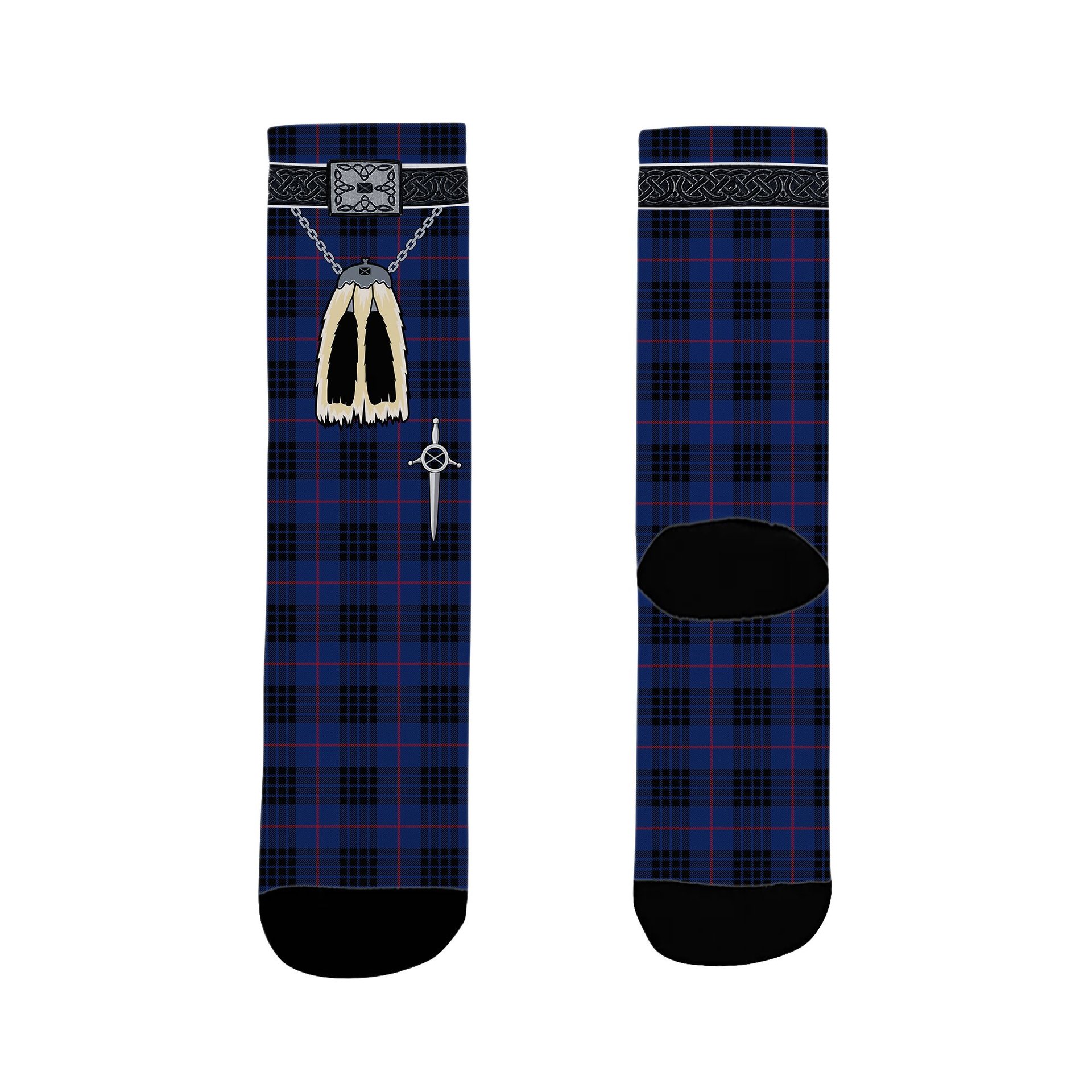 ScotsTee Shop Scottish Morgan Modern Clan Highland Kilt Sporran Tartan Socks