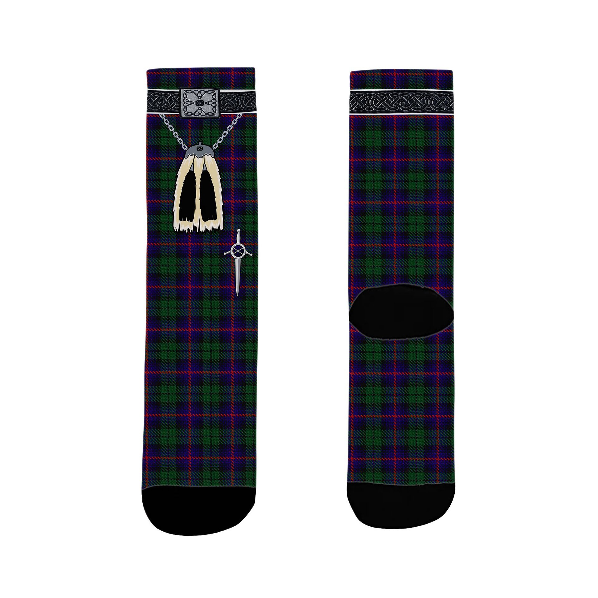 ScotsTee Shop Scottish Urquhart Clan Highland Kilt Sporran Tartan Socks