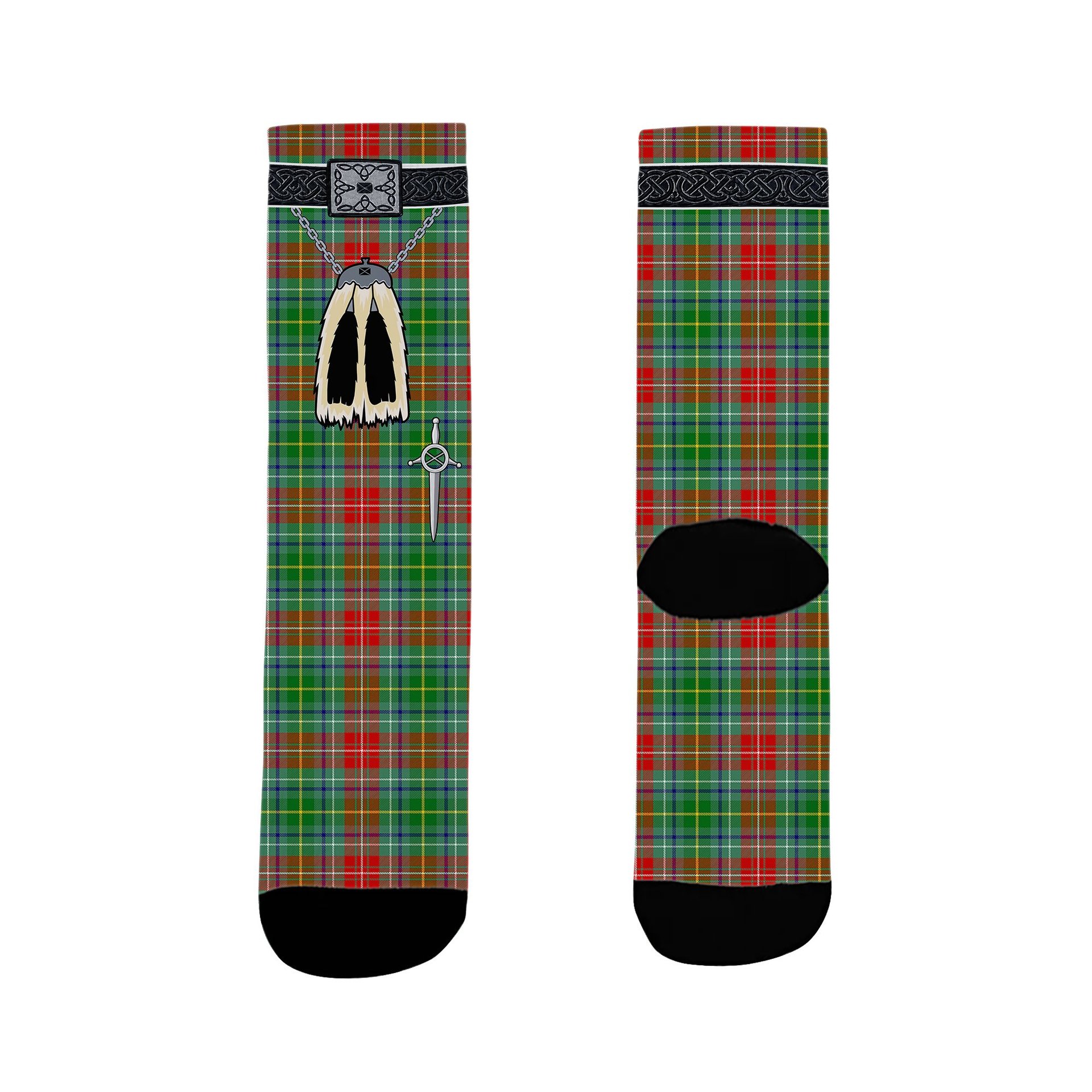 ScotsTee Shop Scottish Muirhead SC Clan Highland Kilt Sporran Tartan Socks