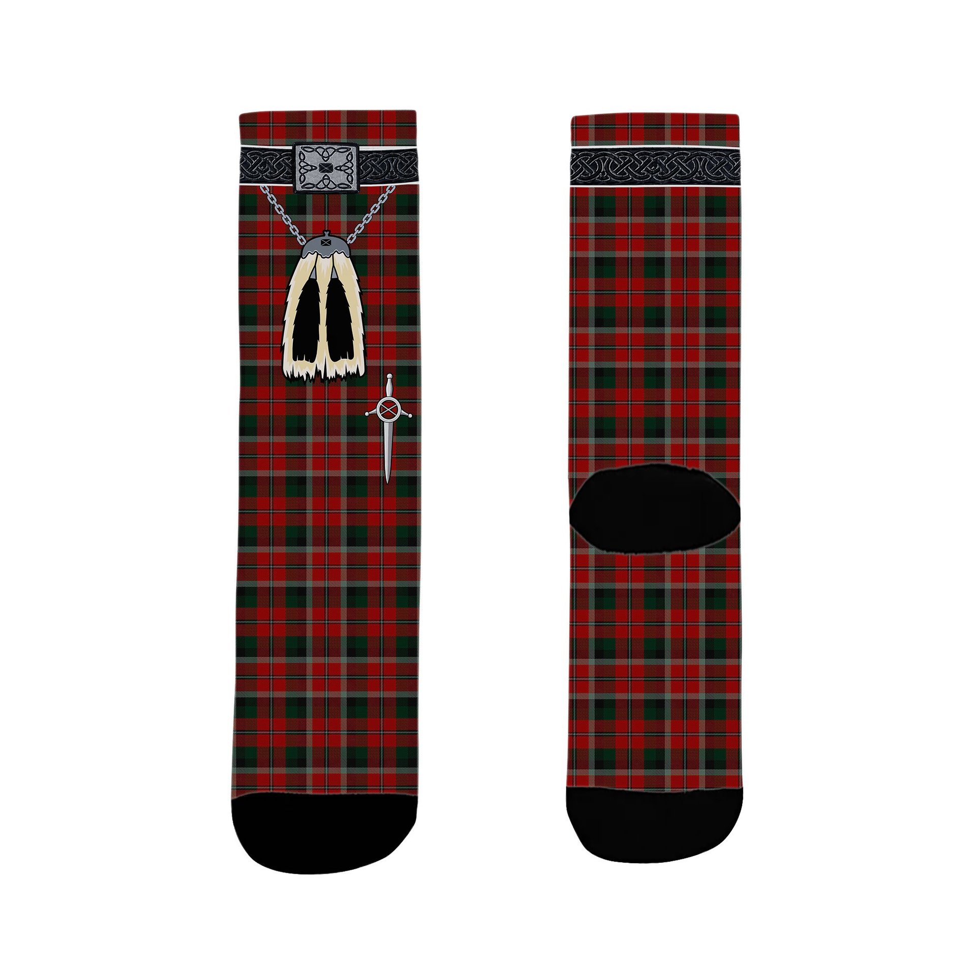ScotsTee Shop Scottish Montrose Graham Clan Highland Kilt Sporran Tartan Socks