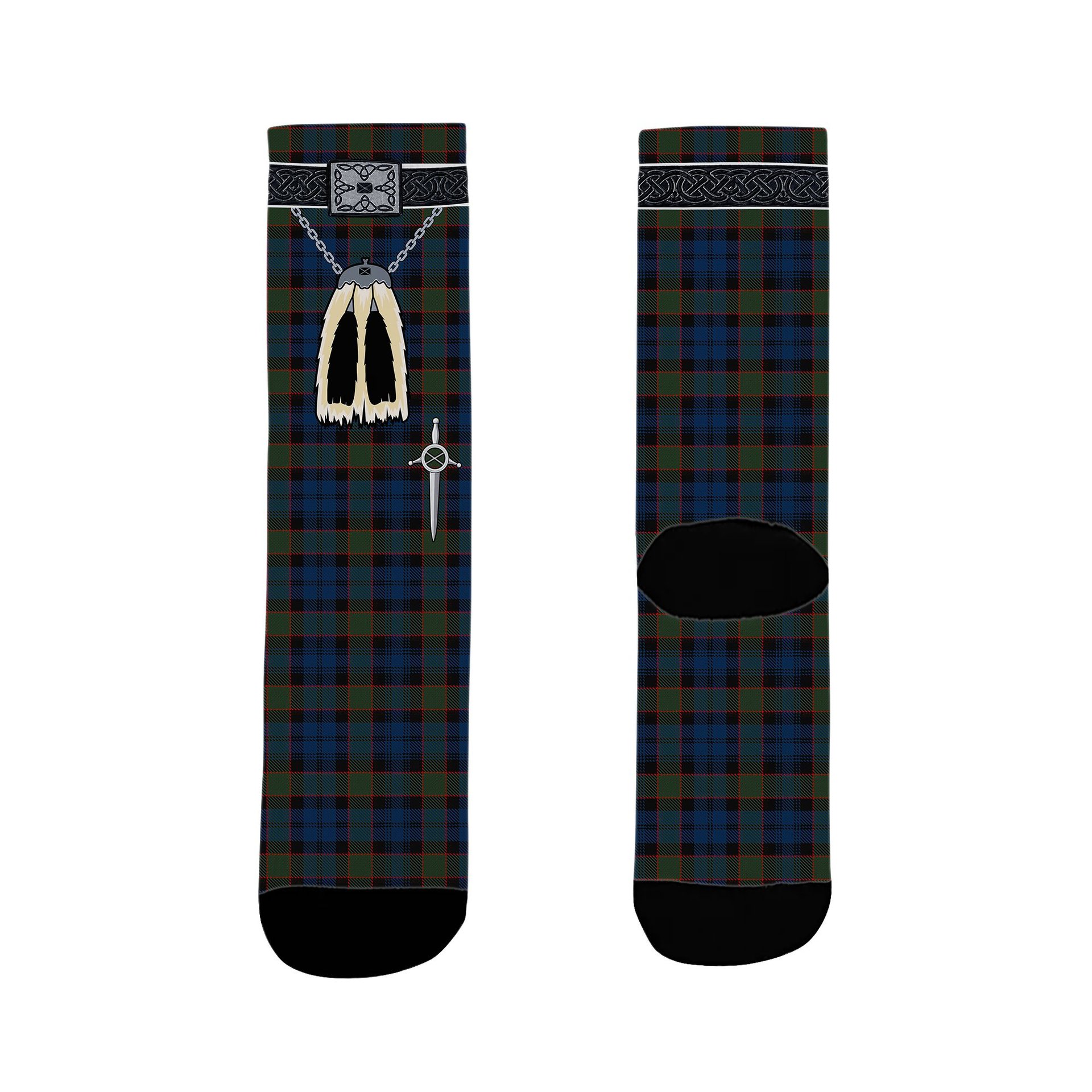 ScotsTee Shop Scottish Riddoch Clan Highland Kilt Sporran Tartan Socks