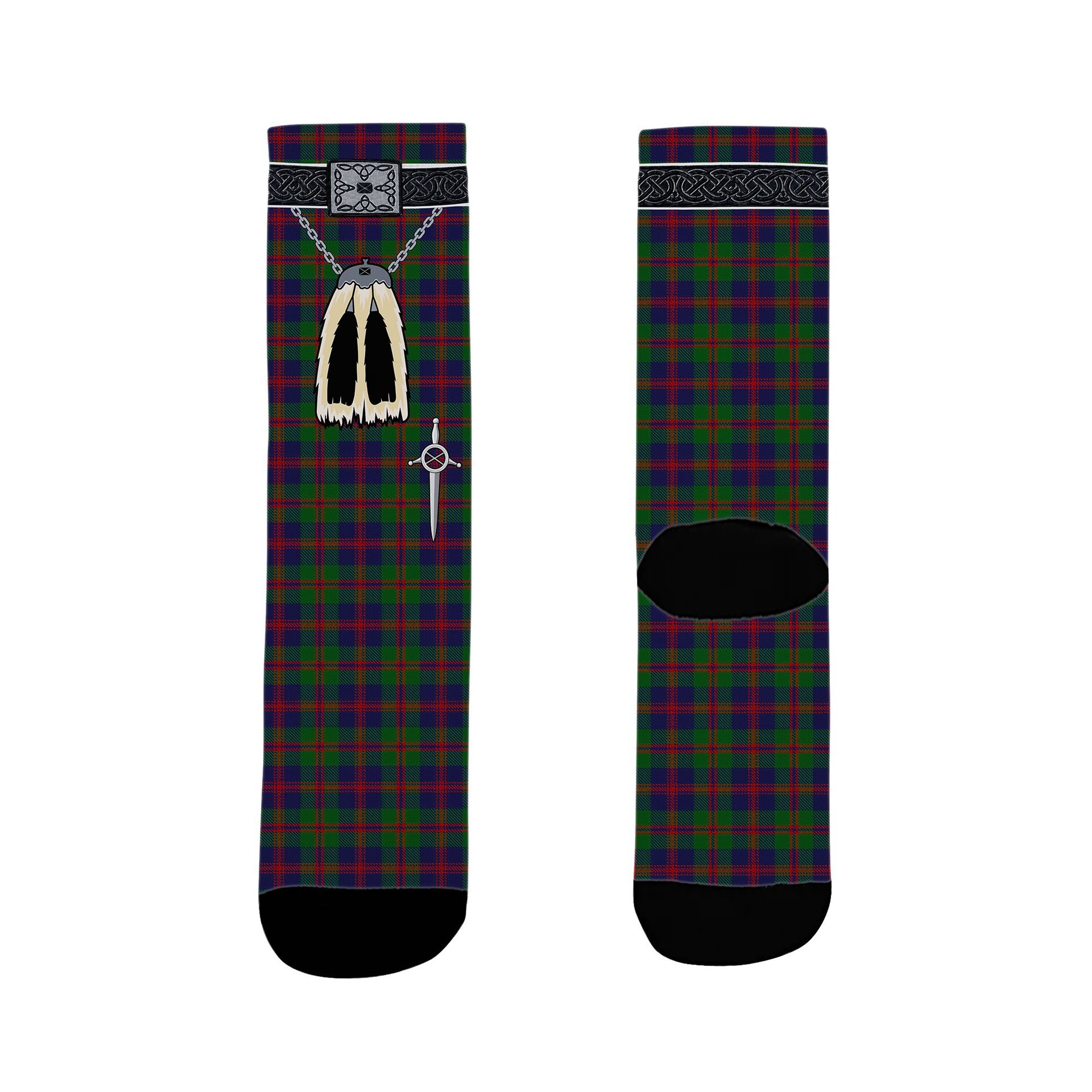 ScotsTee Shop Scottish Robertson Struan Clan Highland Kilt Sporran Tartan Socks