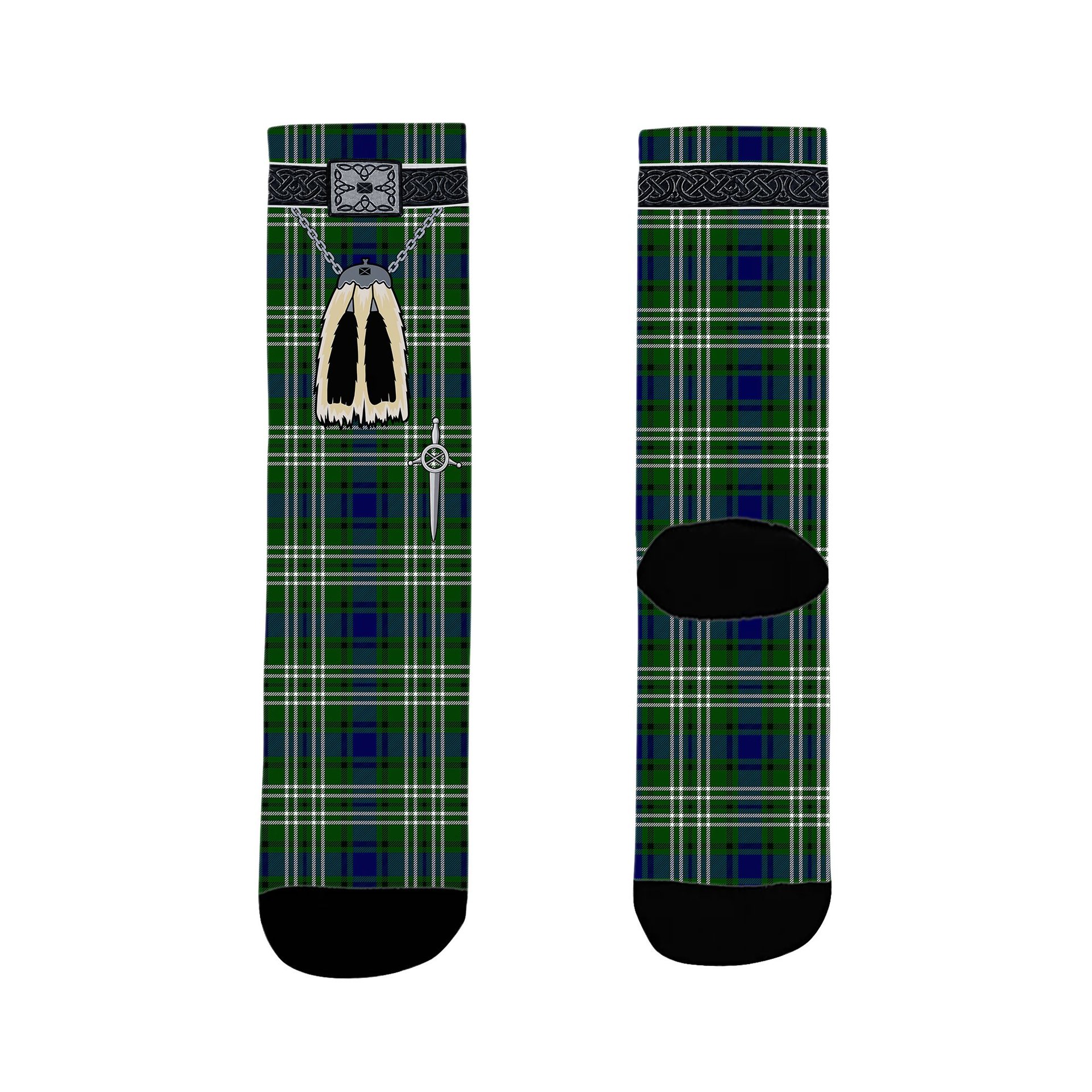 ScotsTee Shop Scottish Mow Clan Highland Kilt Sporran Tartan Socks