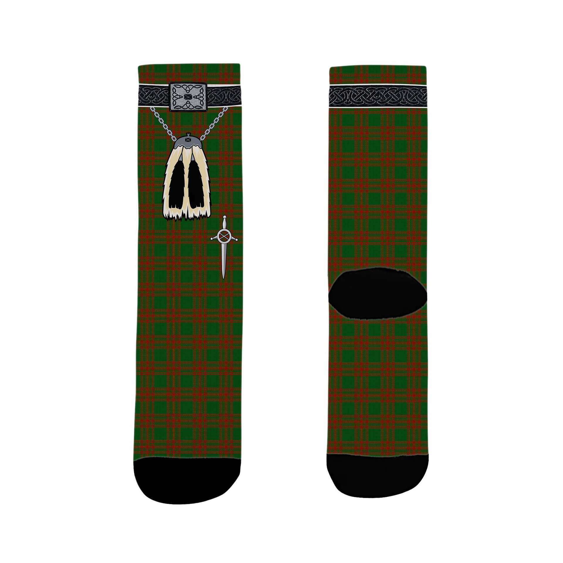 ScotsTee Shop Scottish Menzies Clan Highland Kilt Sporran Tartan Socks