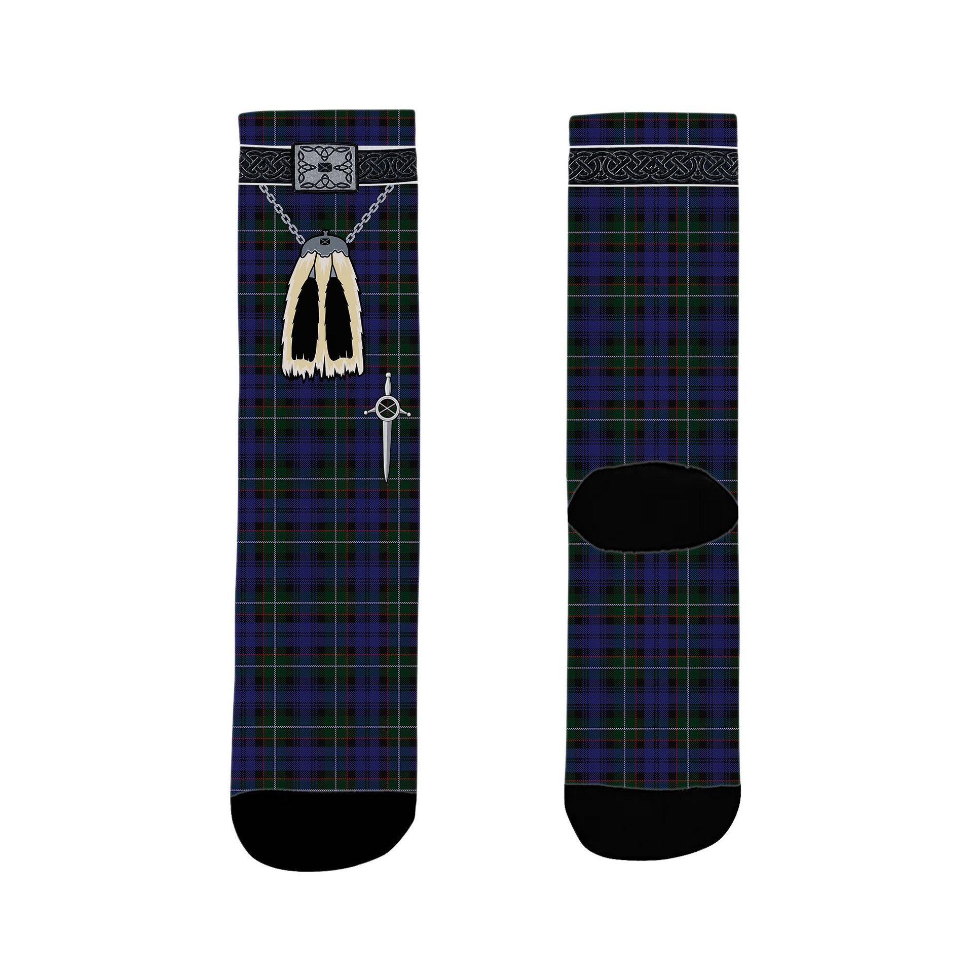 ScotsTee Shop Scottish Semple Clan Highland Kilt Sporran Tartan Socks