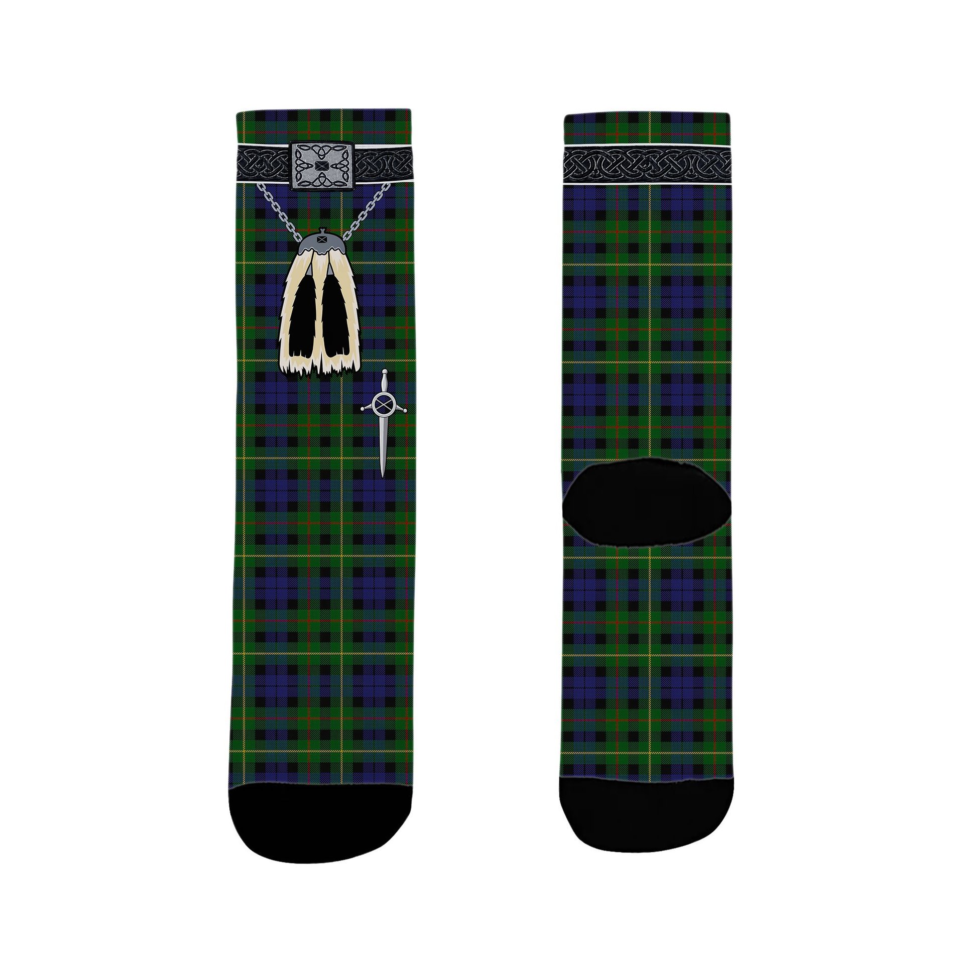 ScotsTee Shop Scottish Rollo Clan Highland Kilt Sporran Tartan Socks