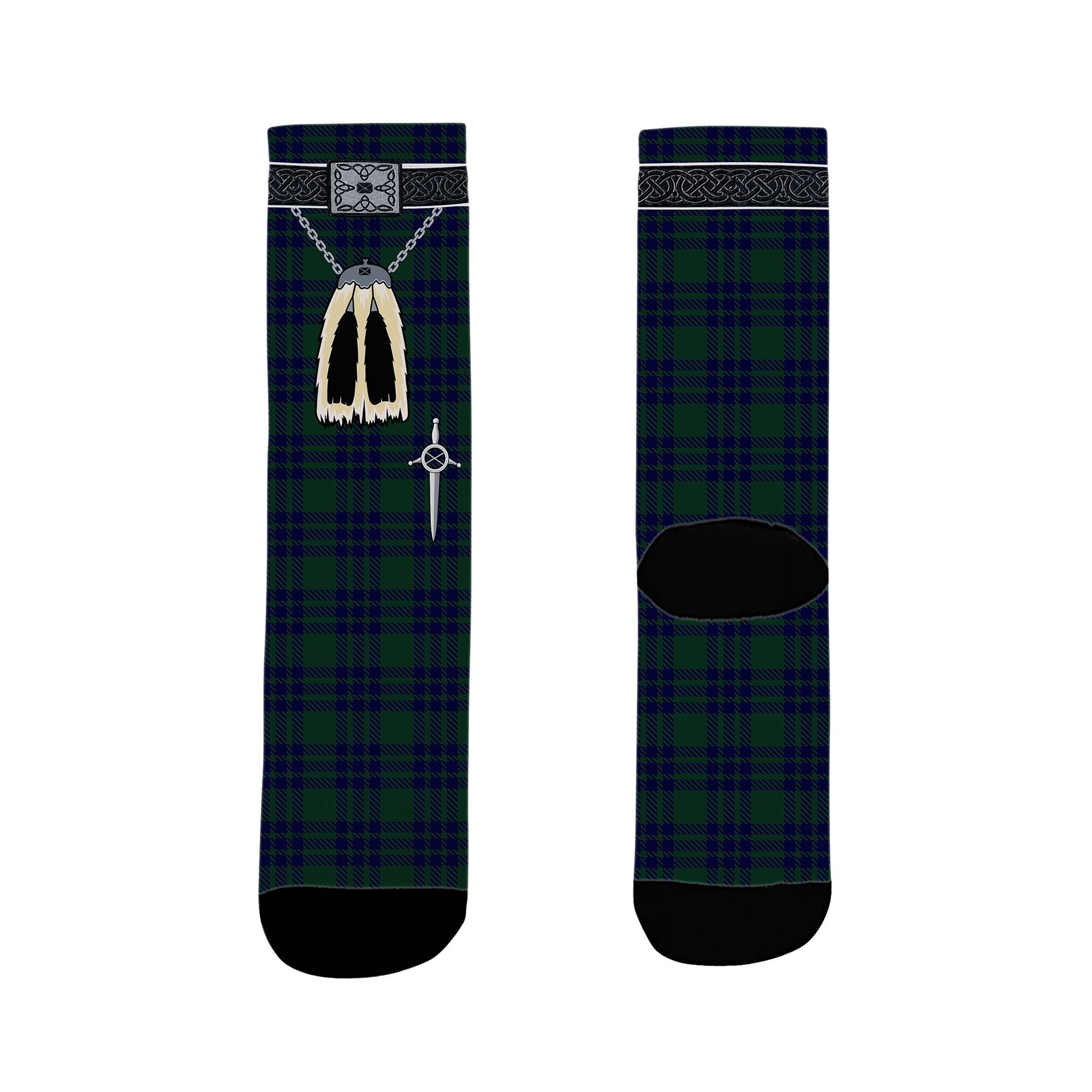 ScotsTee Shop Scottish Montgomery Clan Highland Kilt Sporran Tartan Socks