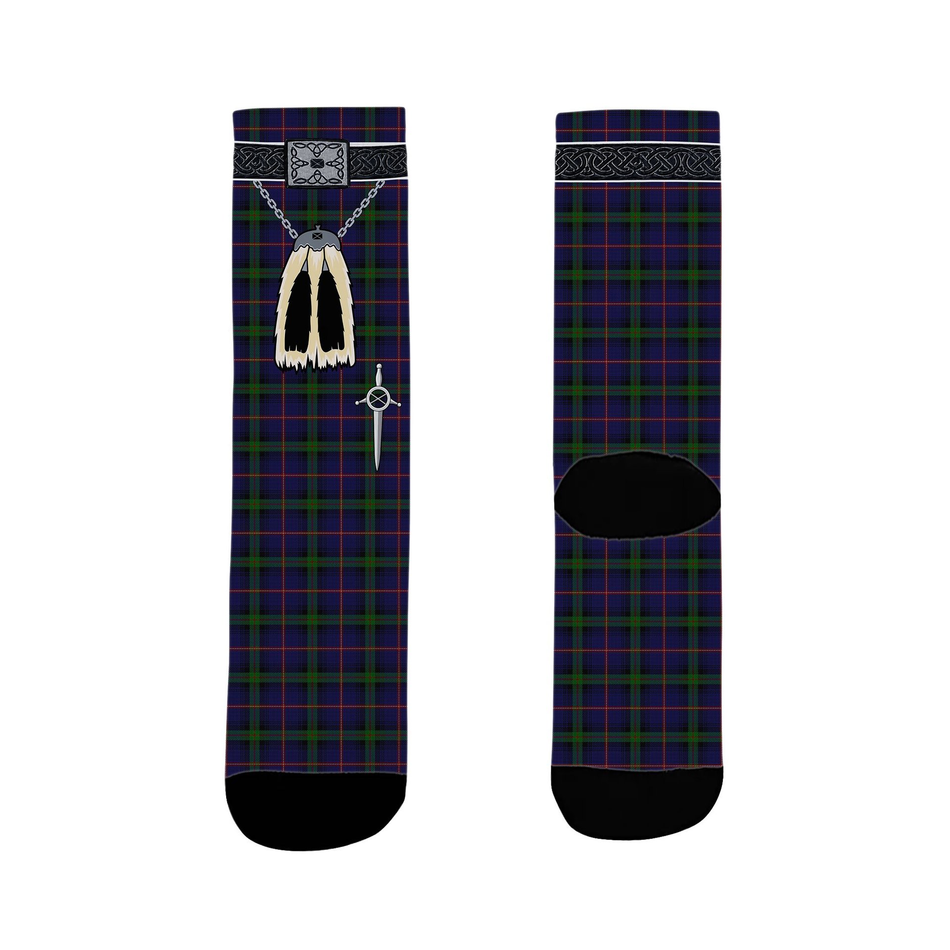 ScotsTee Shop Scottish McClafferty Clan Highland Kilt Sporran Tartan Socks