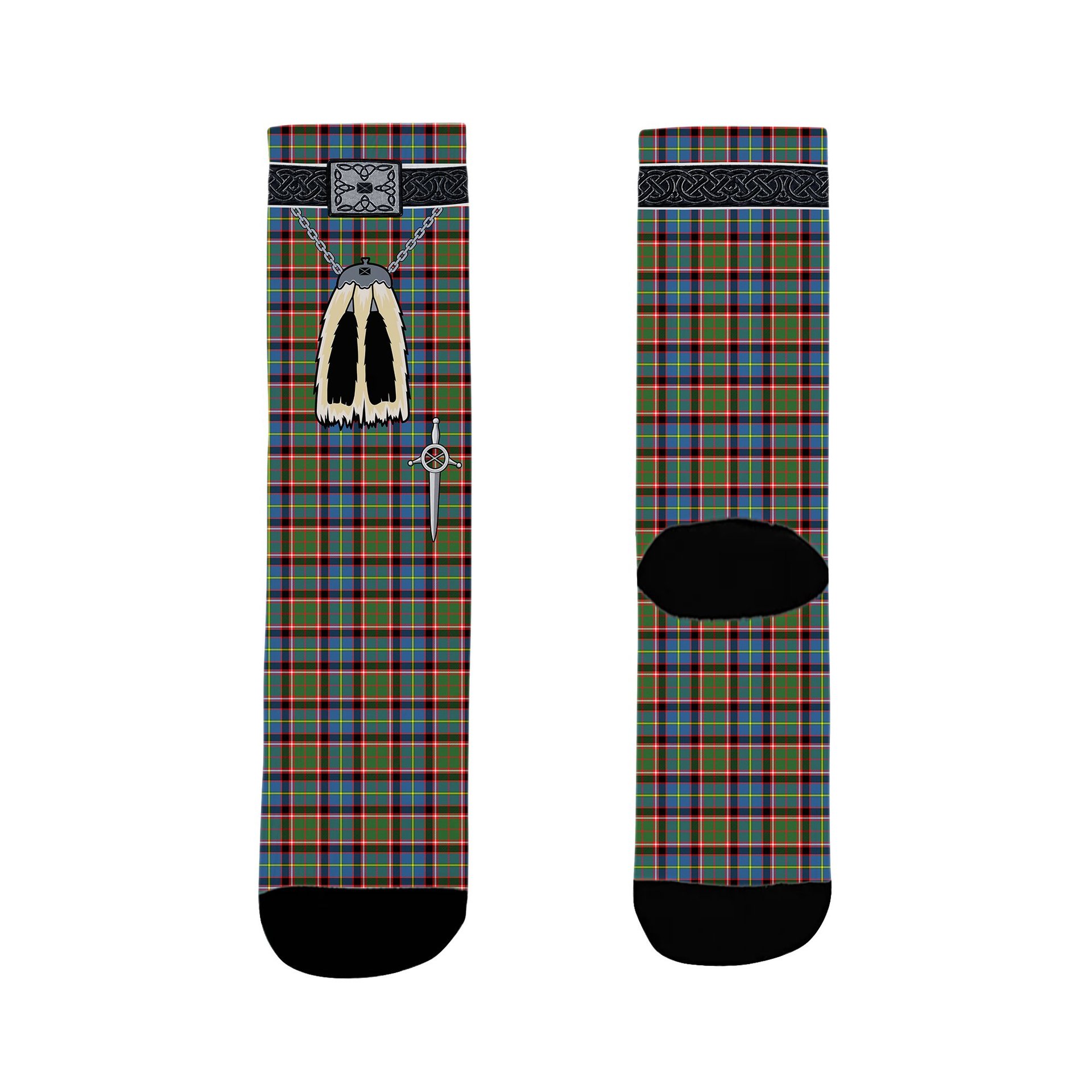 ScotsTee Shop Scottish Norvill Clan Highland Kilt Sporran Tartan Socks