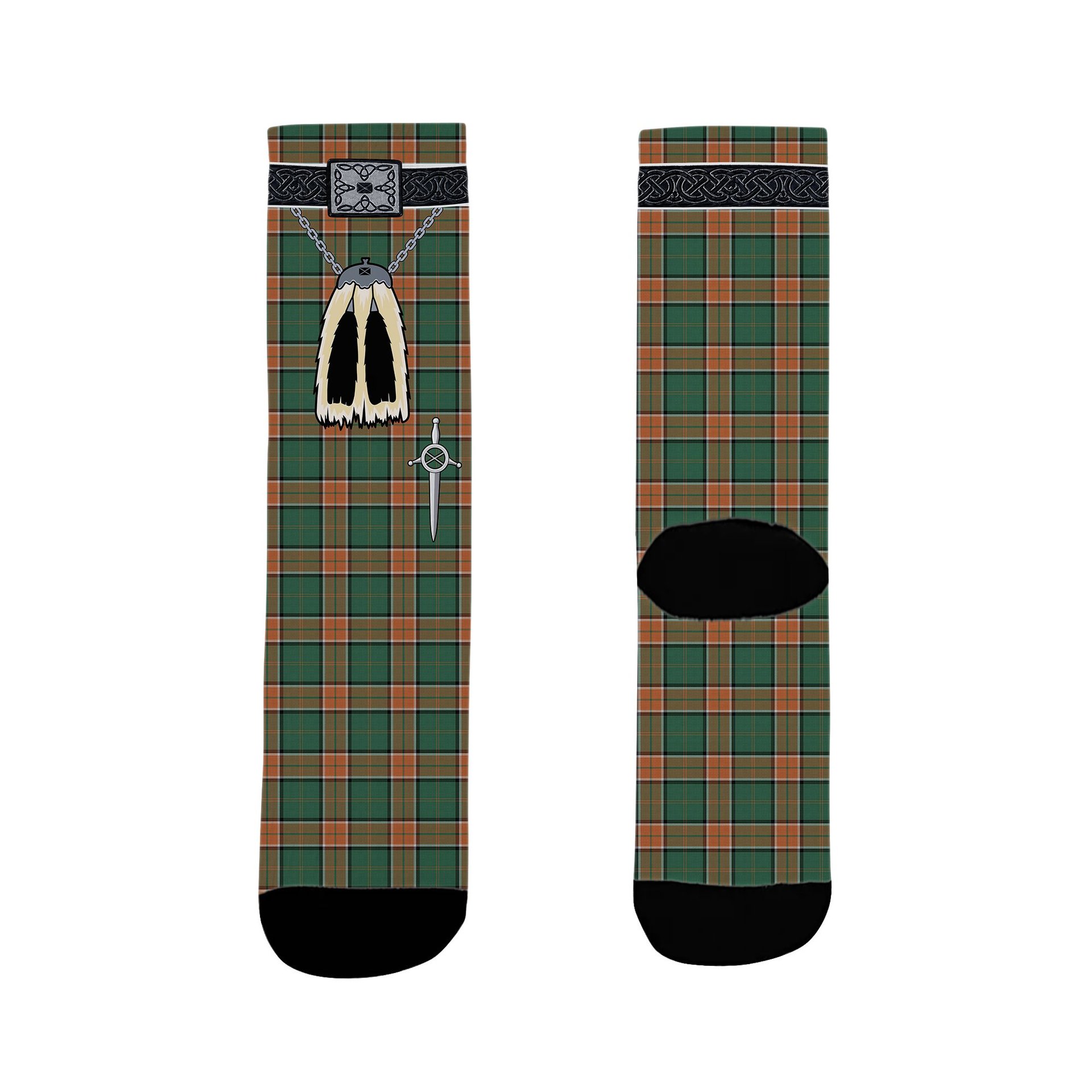 ScotsTee Shop Scottish Pollock Clan Highland Kilt Sporran Tartan Socks