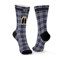 ScotsTee Shop Scottish MacPherson Dress Blue Clan Highland Kilt Sporran Tartan Socks