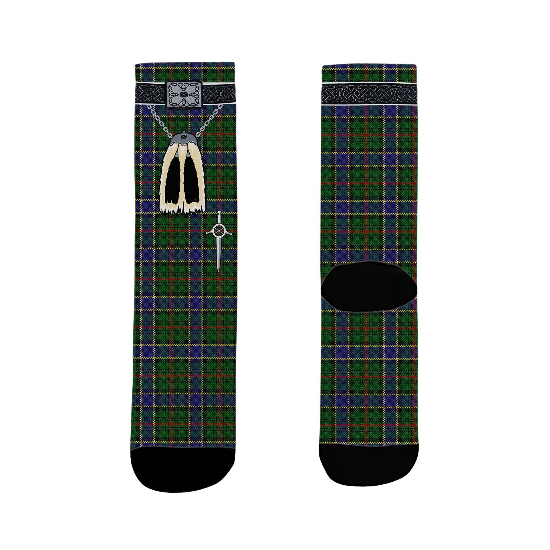 ScotsTee Shop Scottish Ogilvie Hunting 1 Clan Highland Kilt Sporran Tartan Socks