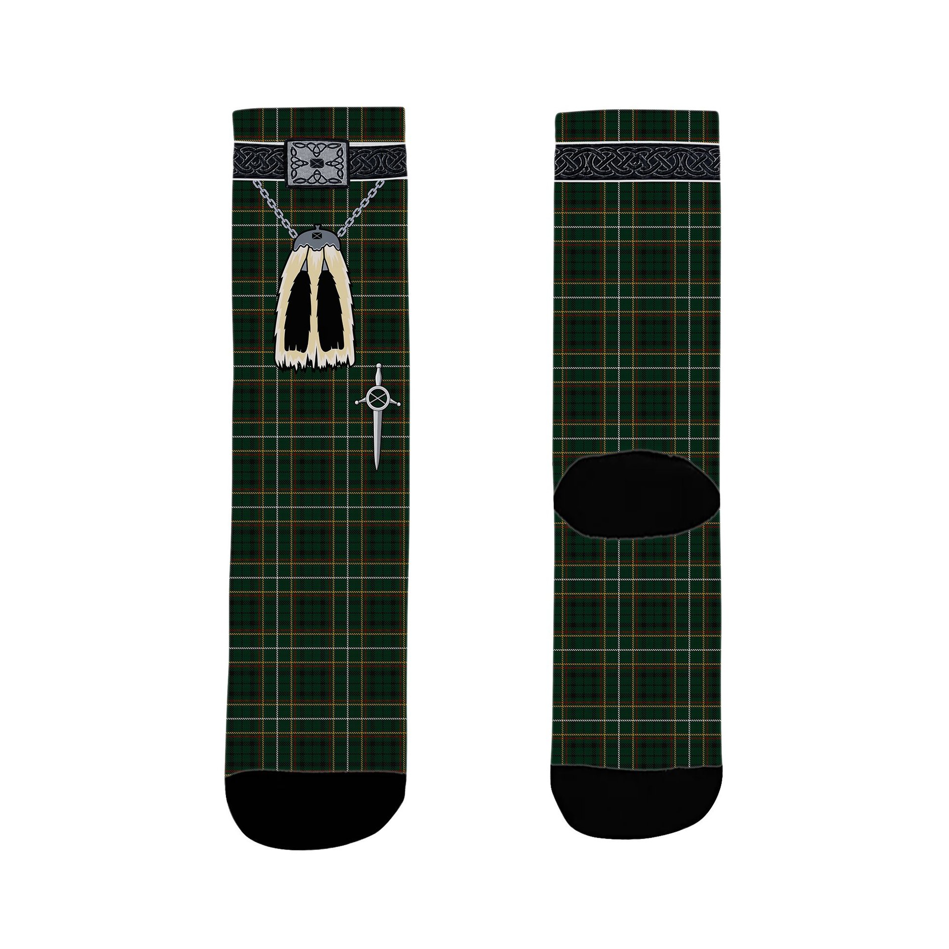 ScotsTee Shop Scottish MacStumer Hunting Clan Highland Kilt Sporran Tartan Socks