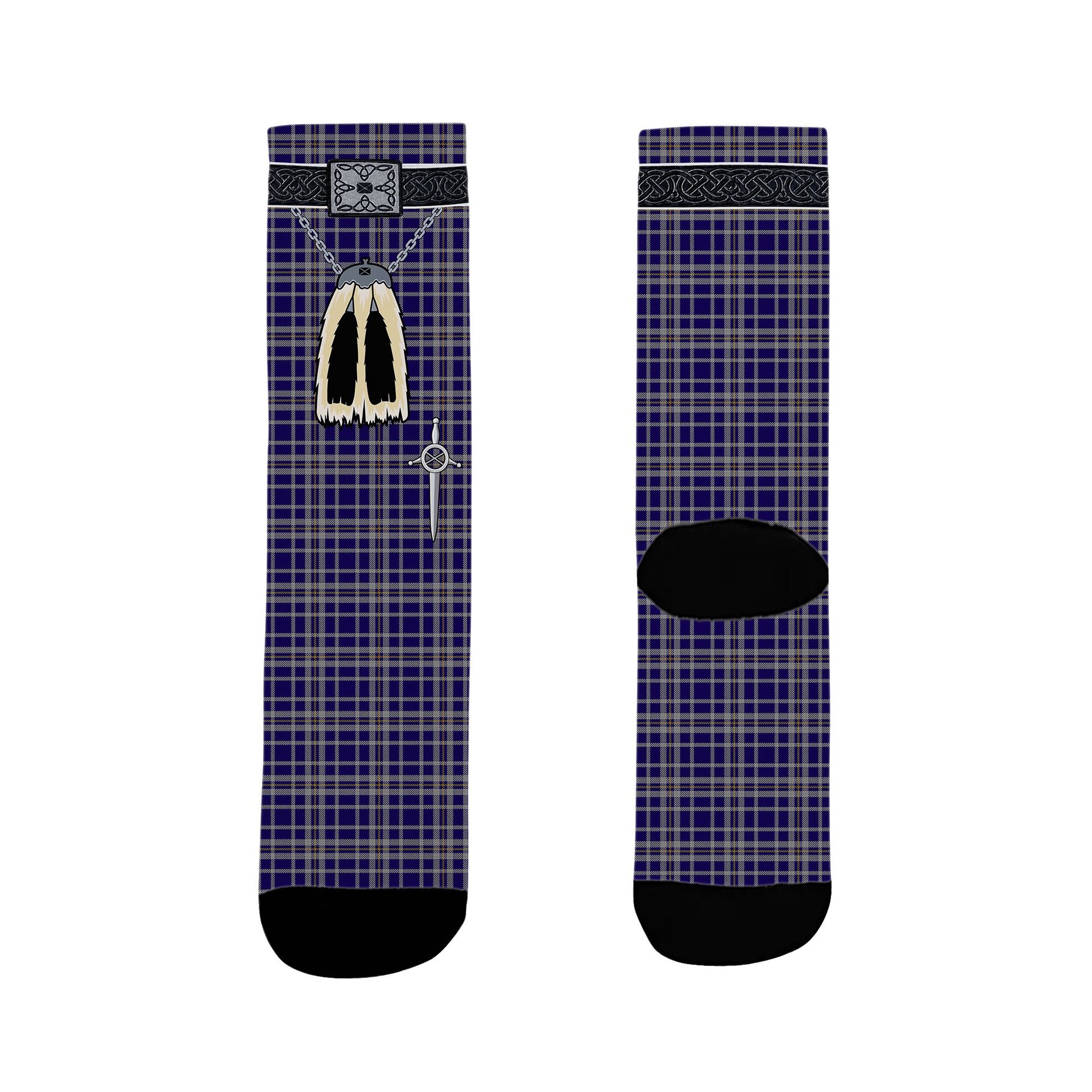ScotsTee Shop Scottish Ochterlony SC Clan Highland Kilt Sporran Tartan Socks