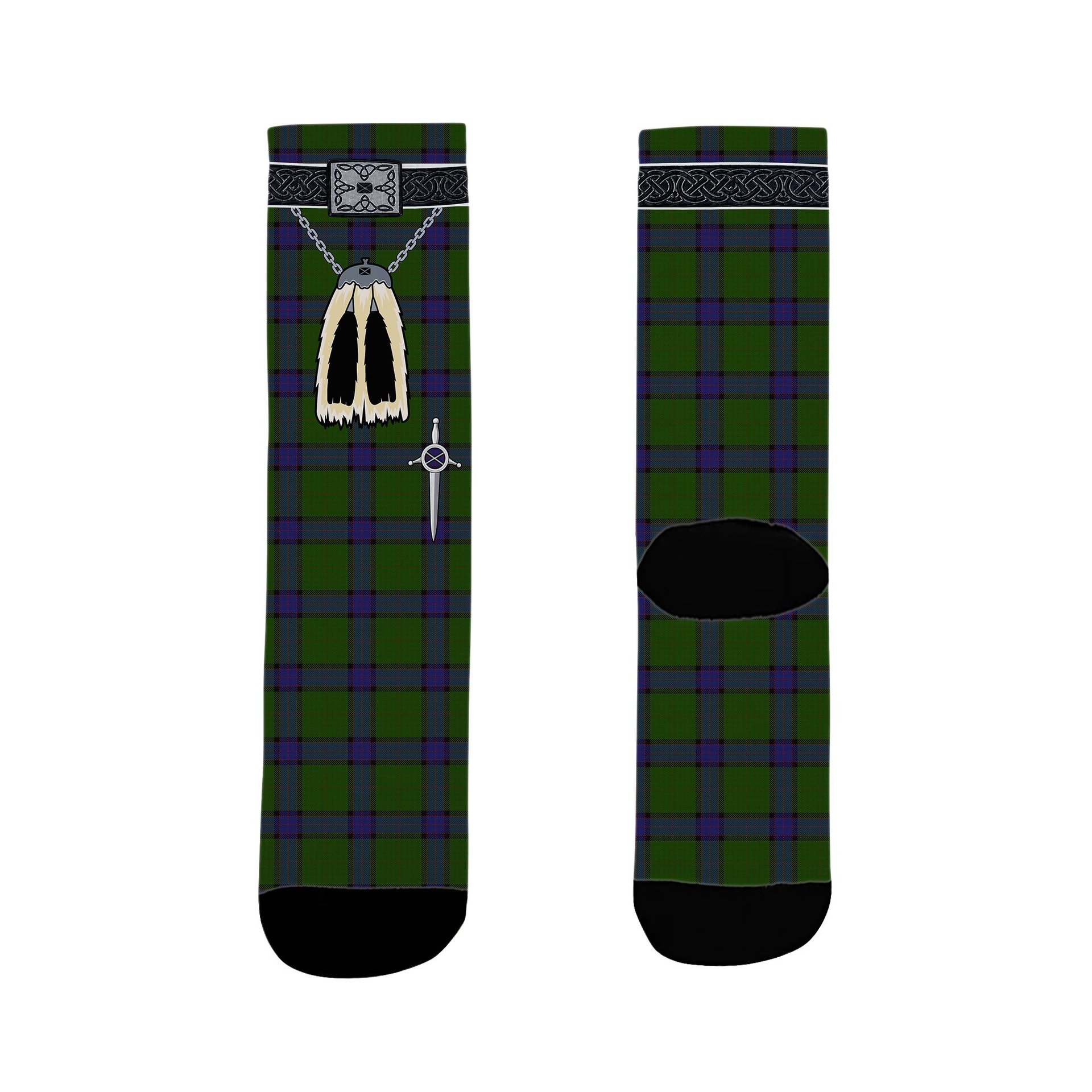 ScotsTee Shop Scottish MacWilliam Hunting Clan Highland Kilt Sporran Tartan Socks