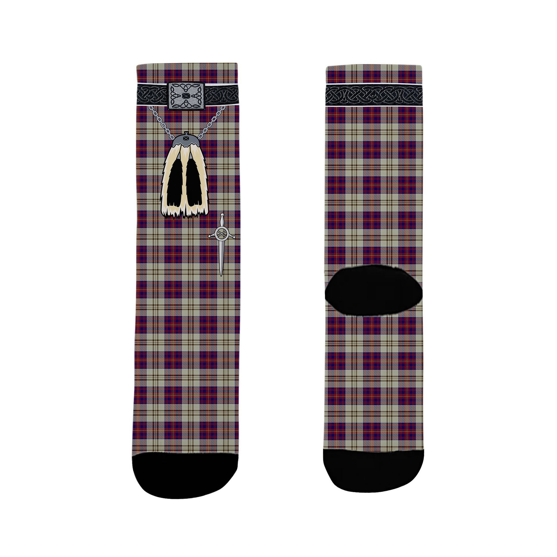ScotsTee Shop Scottish Walker Dress Clan Highland Kilt Sporran Tartan Socks