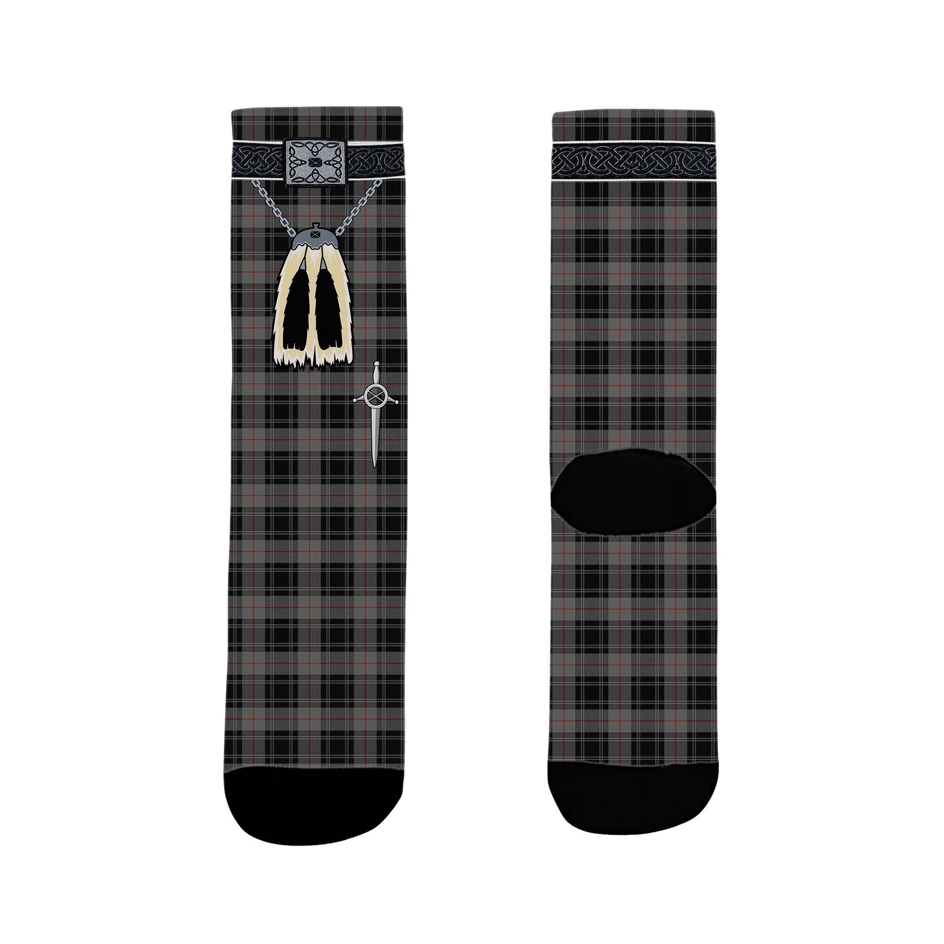 ScotsTee Shop Scottish Moffat 1984 Clan Highland Kilt Sporran Tartan Socks