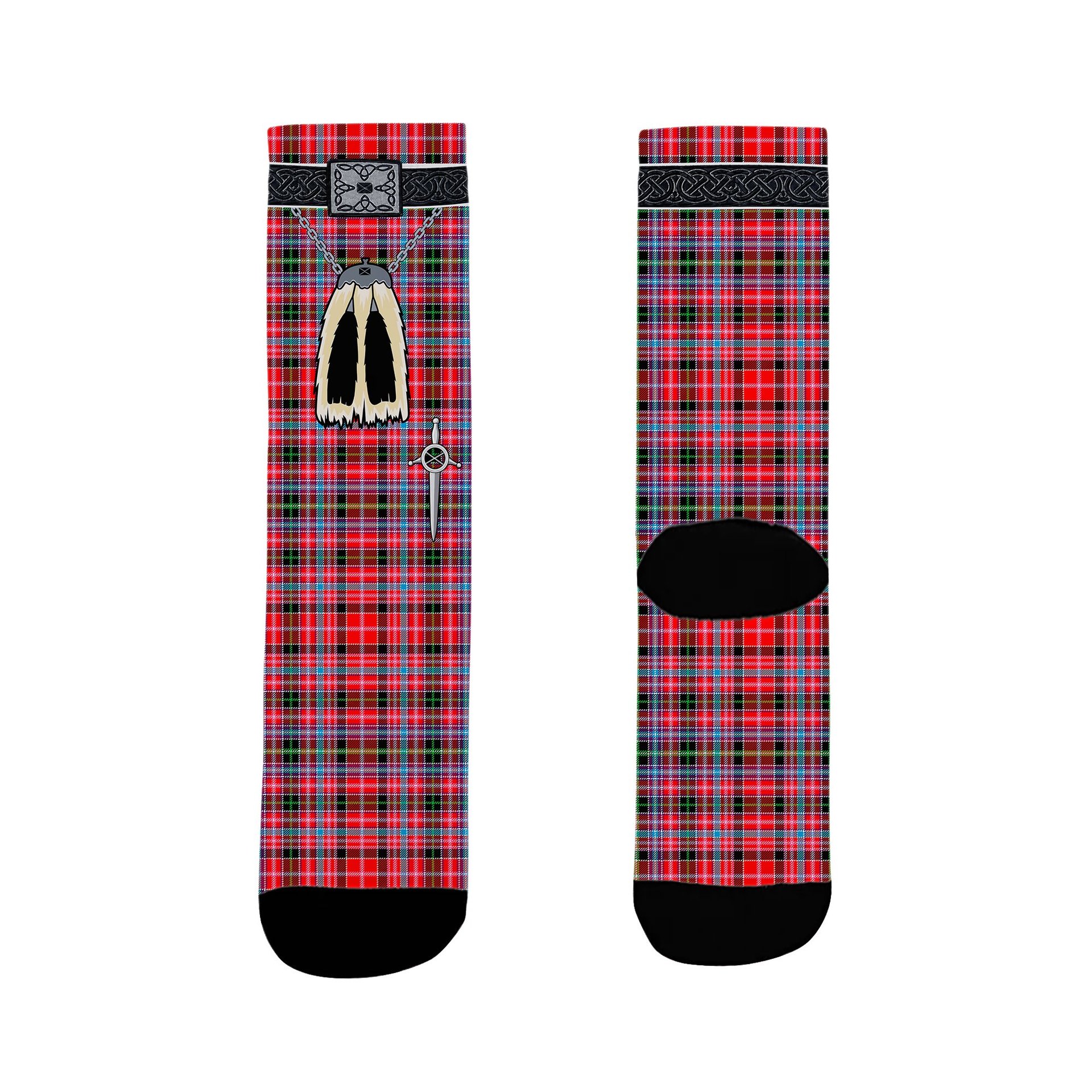 ScotsTee Shop Scottish Straiton Clan Highland Kilt Sporran Tartan Socks