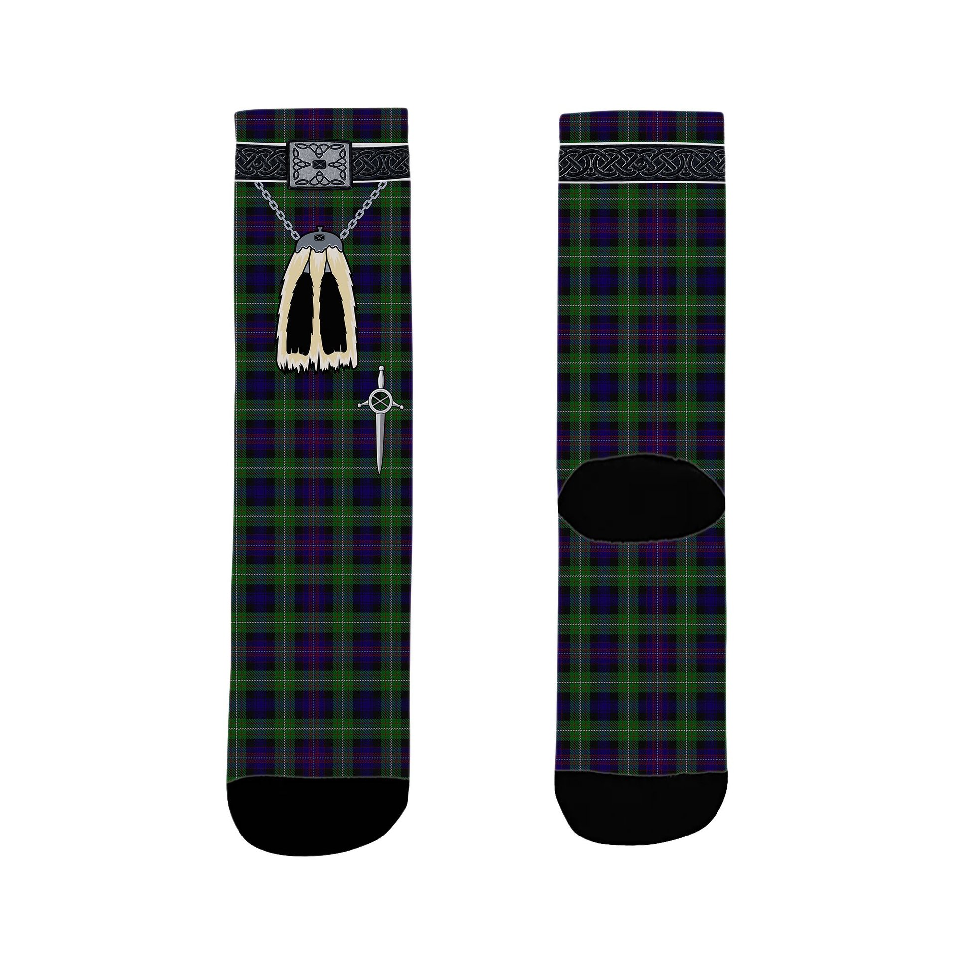 ScotsTee Shop Scottish Rankin Dalgleish Clan Highland Kilt Sporran Tartan Socks