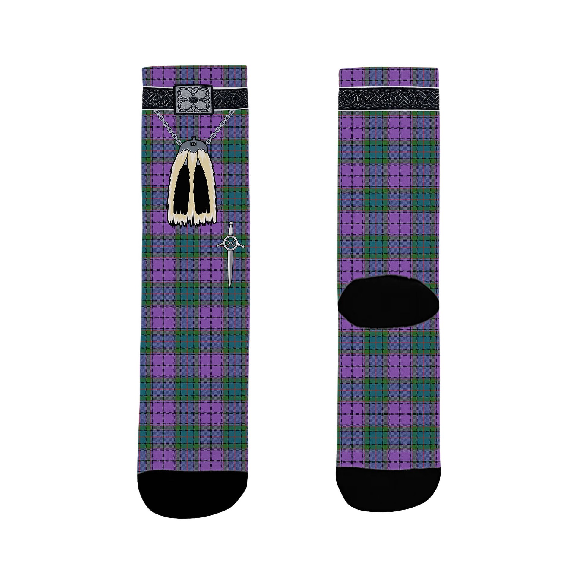 ScotsTee Shop Scottish Wardlaw Ancient Clan Highland Kilt Sporran Tartan Socks