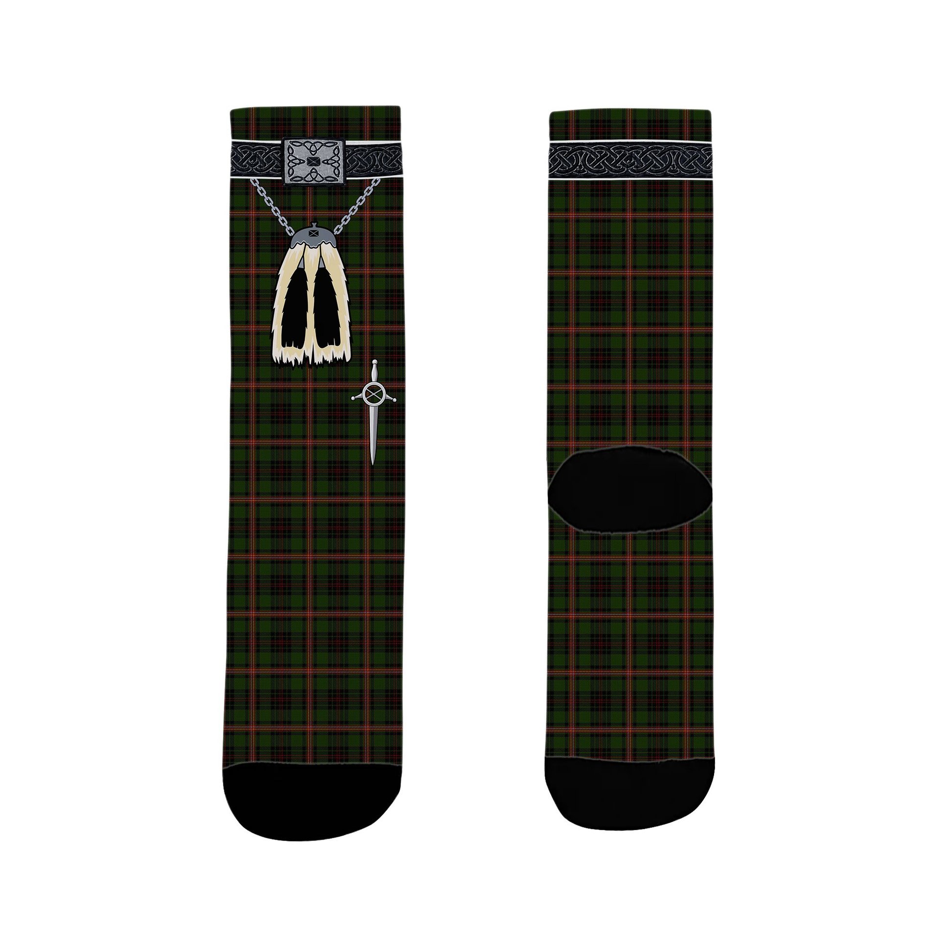 ScotsTee Shop Scottish Pilette of Kinnear Clan Highland Kilt Sporran Tartan Socks
