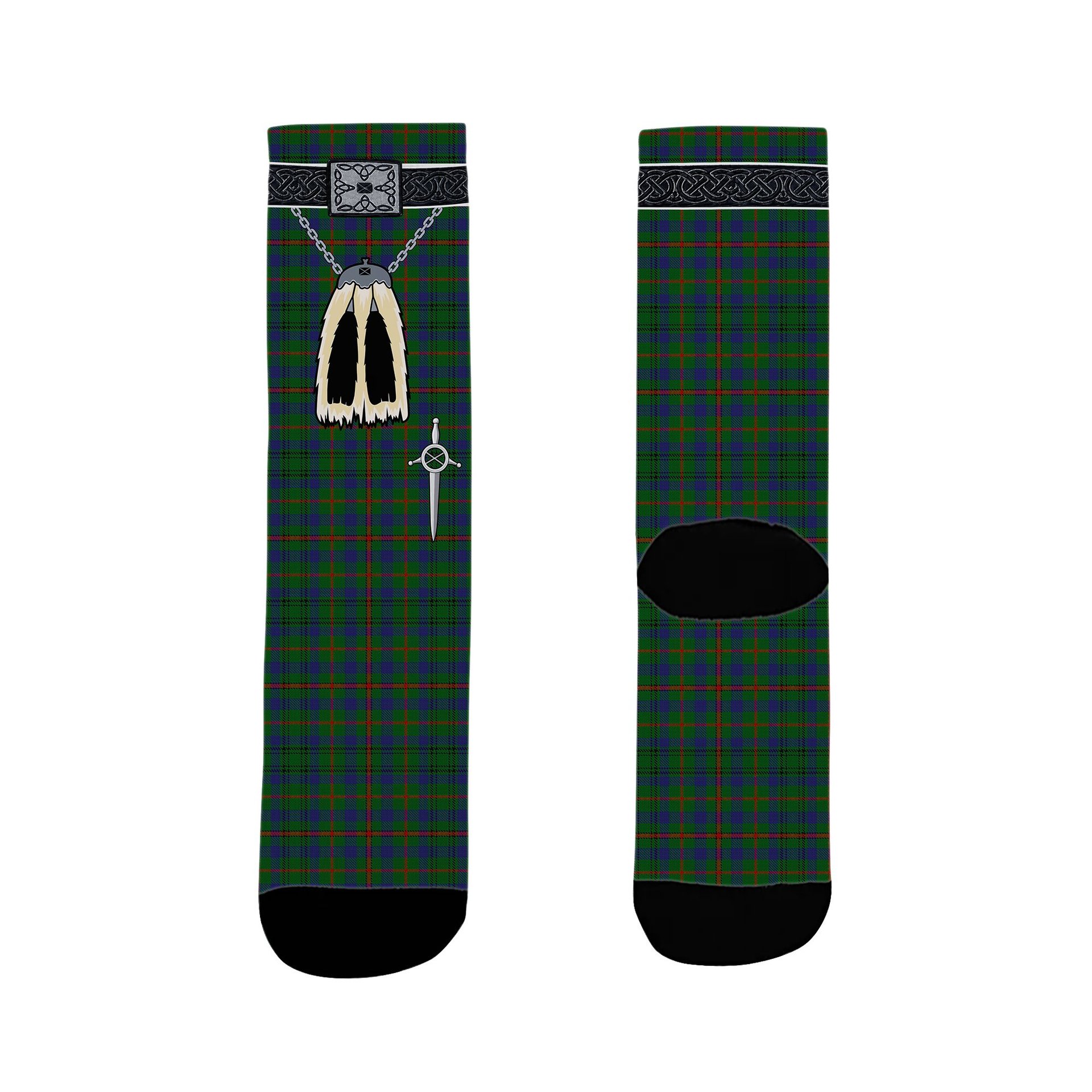 ScotsTee Shop Scottish Moncreiffe of Atholl Clan Highland Kilt Sporran Tartan Socks