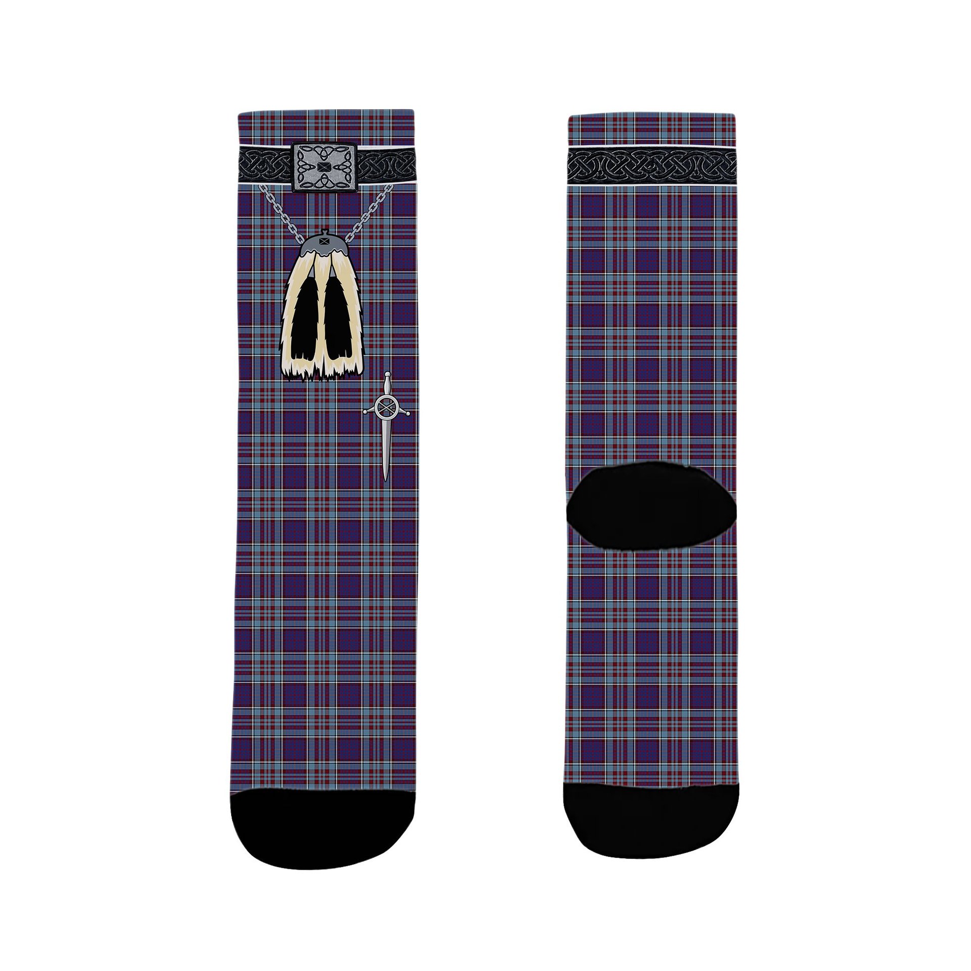 ScotsTee Shop Scottish RCAF Clan Highland Kilt Sporran Tartan Socks