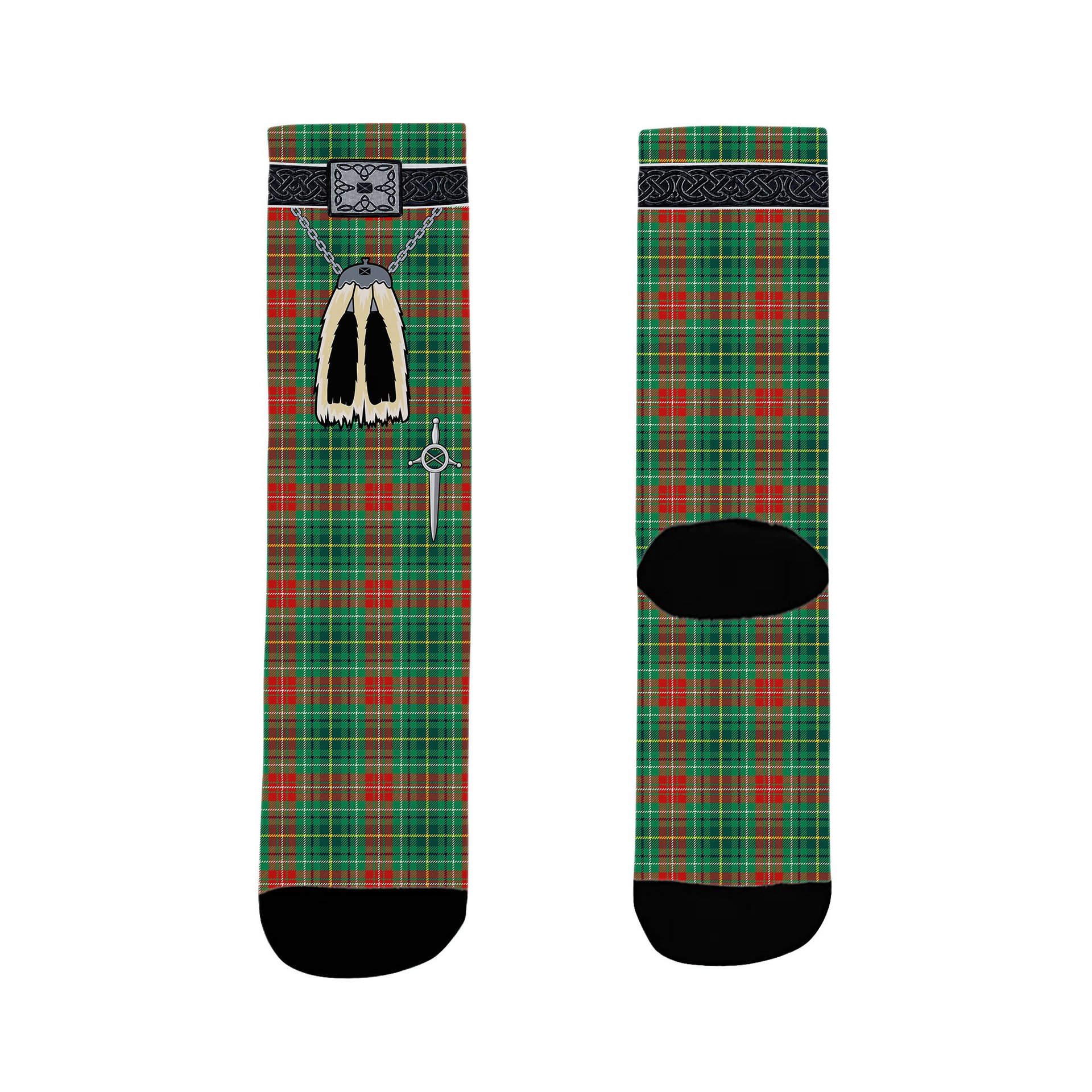ScotsTee Shop Scottish Muirhead Modern Clan Highland Kilt Sporran Tartan Socks