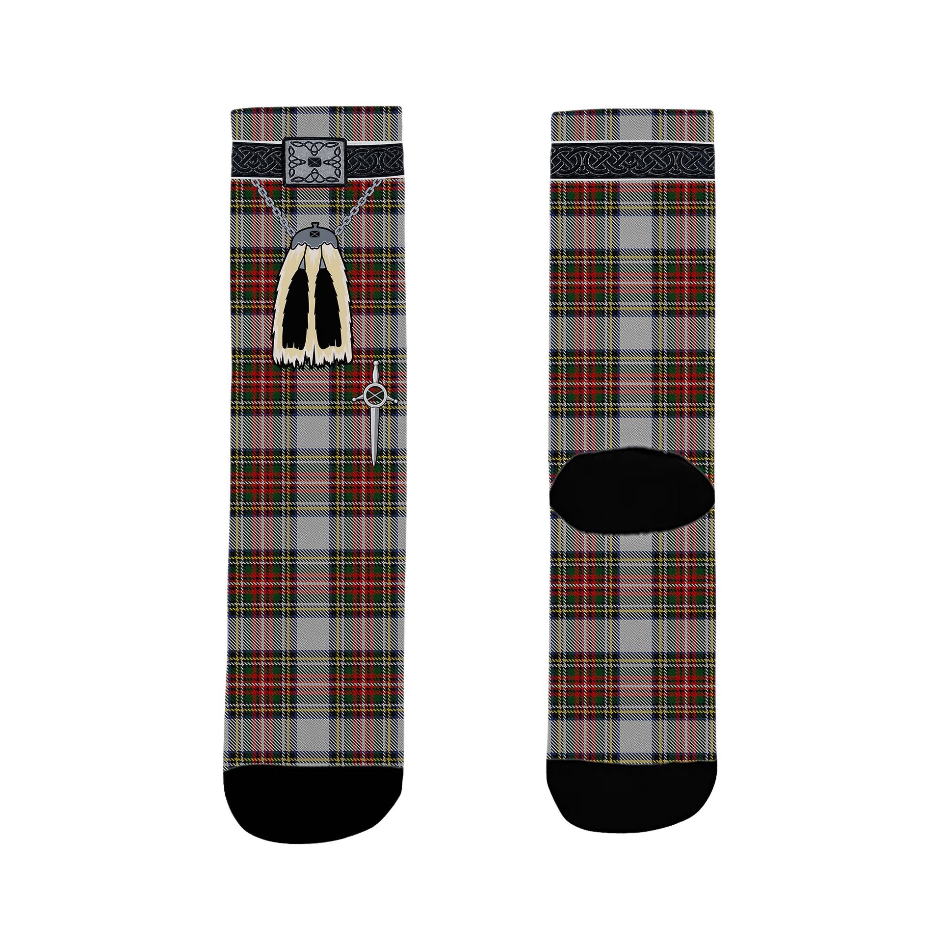 ScotsTee Shop Scottish Stewart Dress Clan Highland Kilt Sporran Tartan Socks