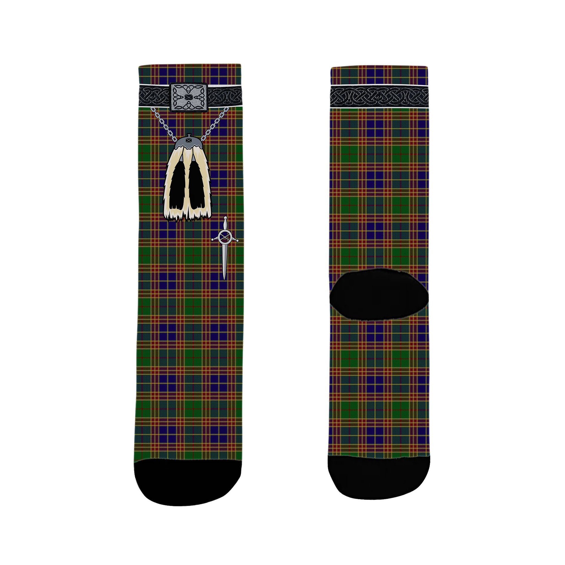 ScotsTee Shop Scottish Stevenson Old Clan Highland Kilt Sporran Tartan Socks