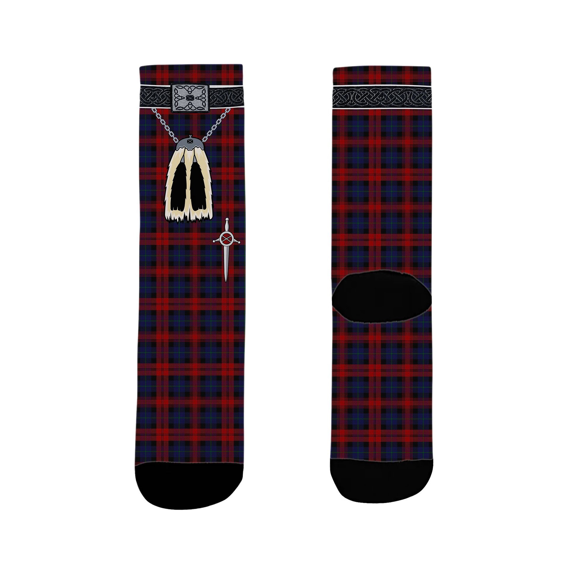 ScotsTee Shop Scottish McLaughlin Clan Highland Kilt Sporran Tartan Socks