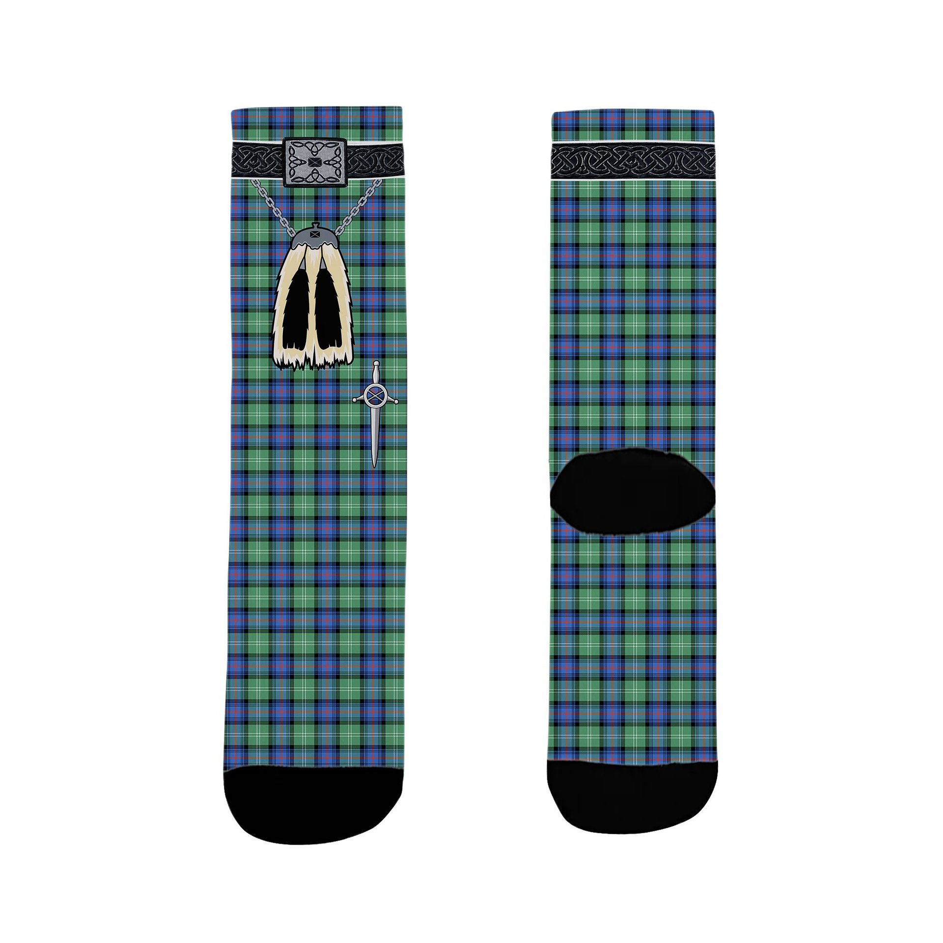 ScotsTee Shop Scottish Sutherland Ancient Clan Highland Kilt Sporran Tartan Socks