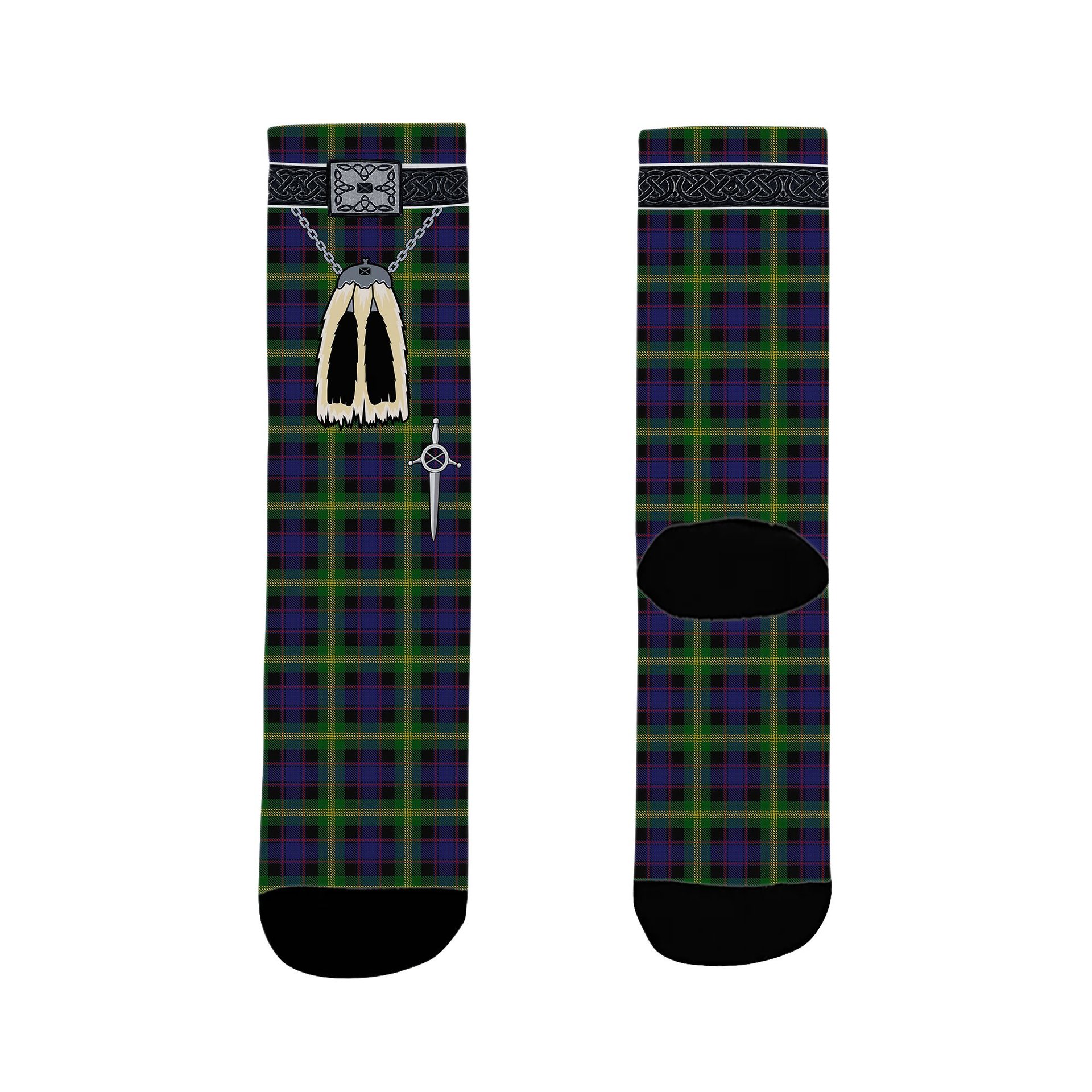 ScotsTee Shop Scottish Watson Clan Highland Kilt Sporran Tartan Socks