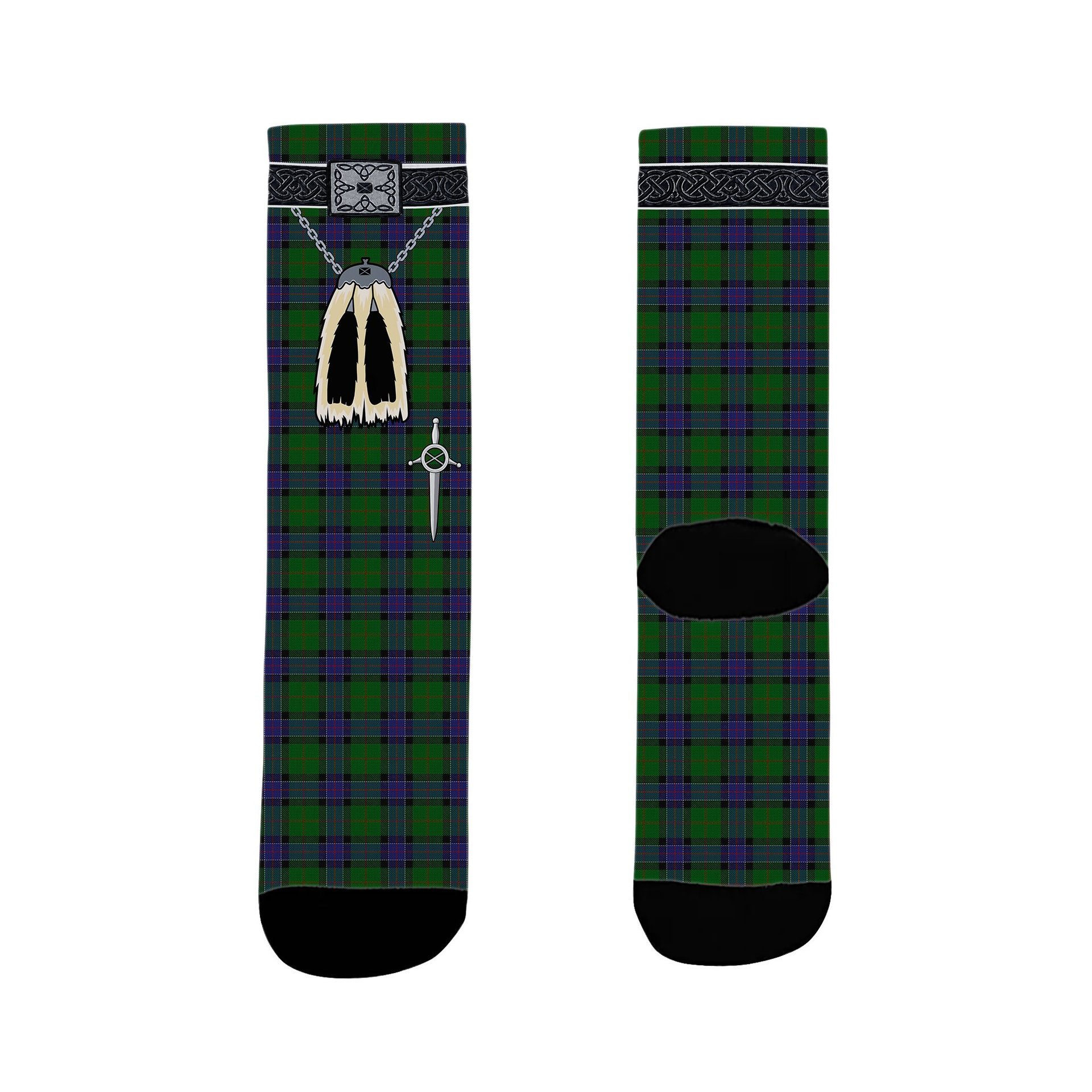 ScotsTee Shop Scottish Sinclair Hunting VS Clan Highland Kilt Sporran Tartan Socks