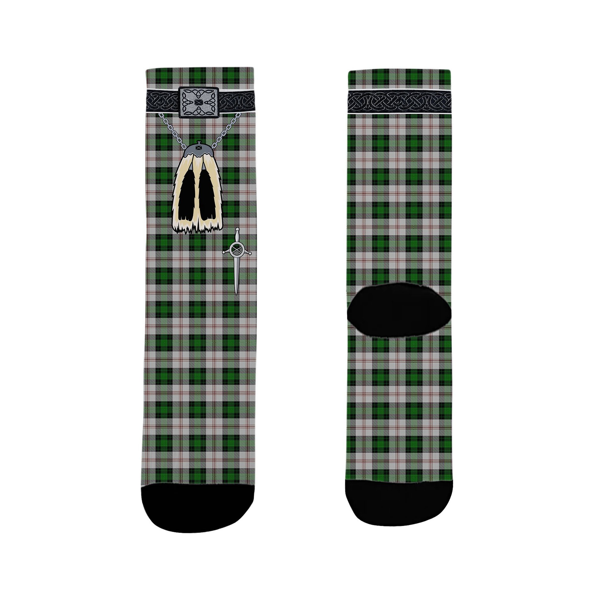 ScotsTee Shop Scottish Ross Arisaid Clan Highland Kilt Sporran Tartan Socks