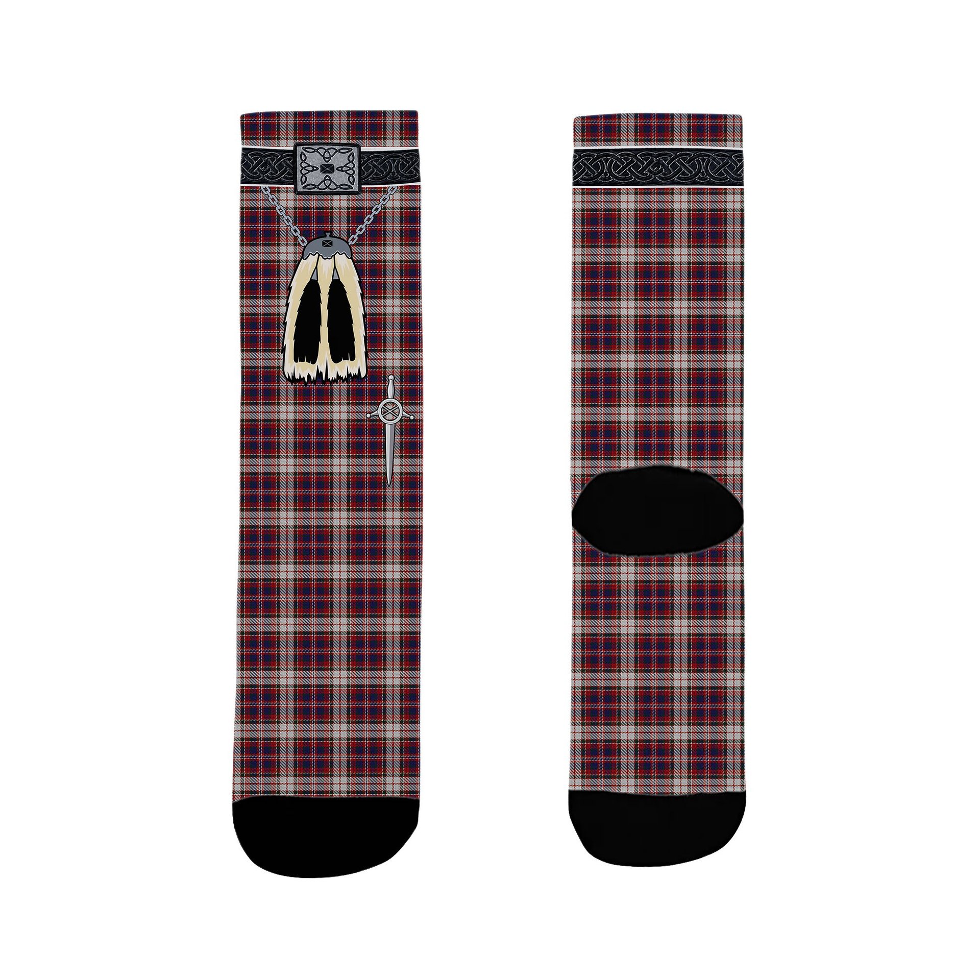 ScotsTee Shop Scottish McFarland Dress Clan Highland Kilt Sporran Tartan Socks