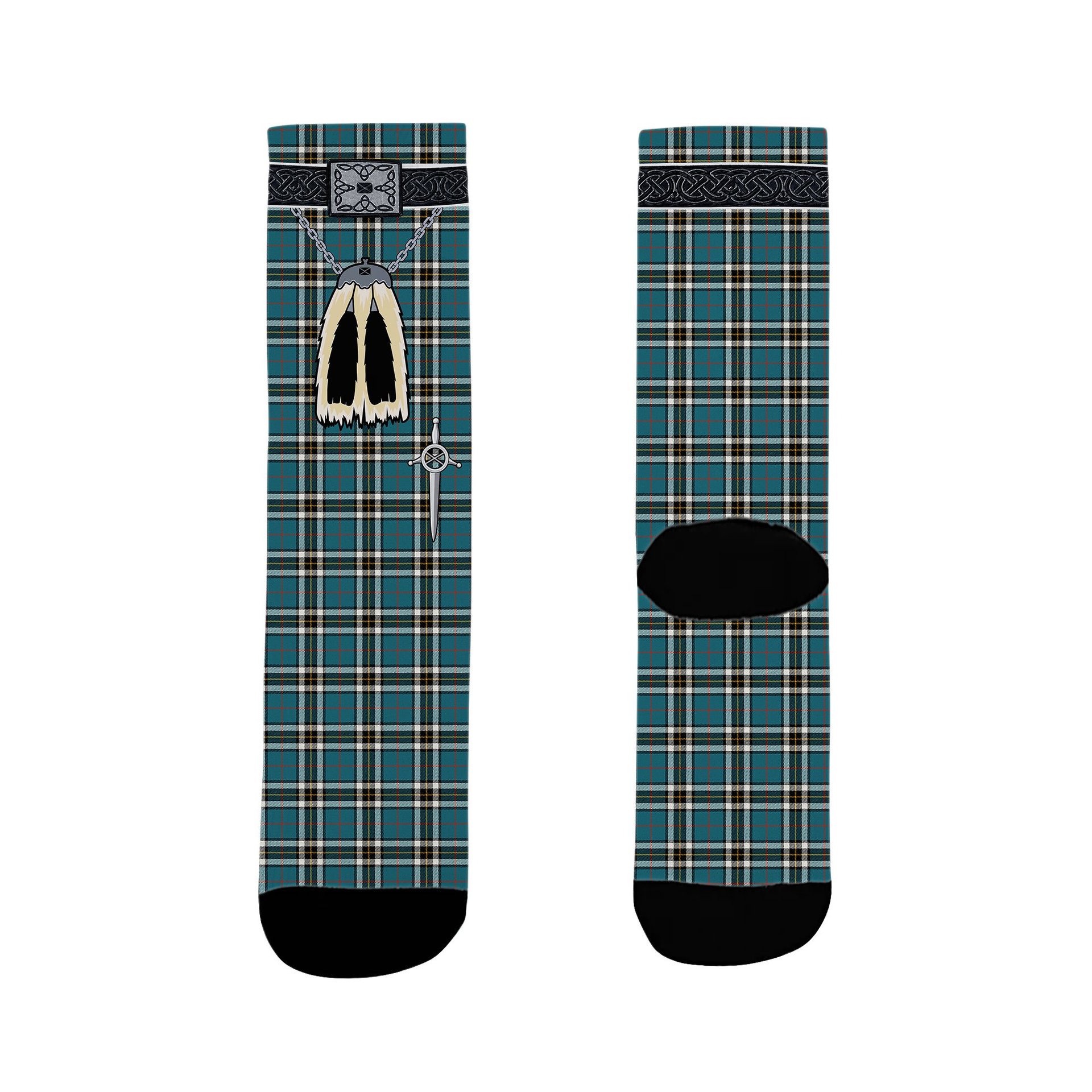 ScotsTee Shop Scottish Thomson Blue Ancient Clan Clan Highland Kilt Sporran Tartan Socks