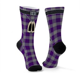 ScotsTee Shop Scottish Menzies Mauve and White Clan Highland Kilt Sporran Tartan Socks