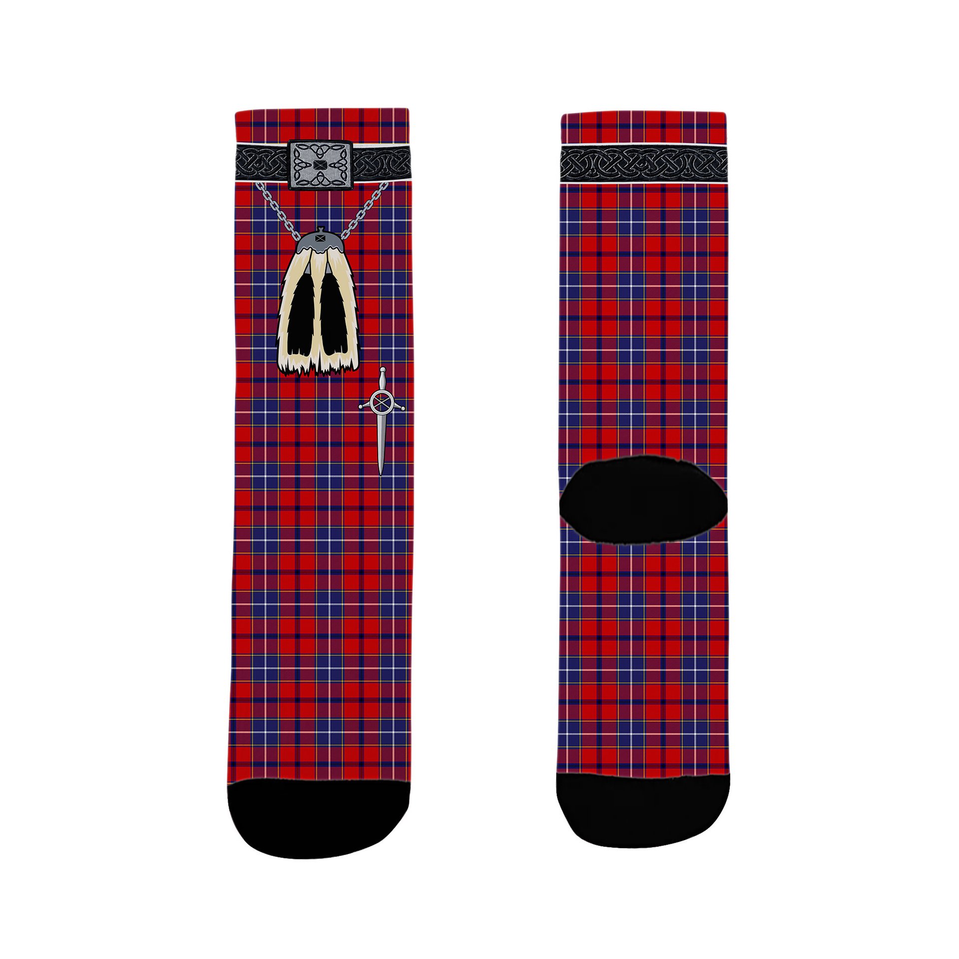 ScotsTee Shop Scottish Wishart Clan Highland Kilt Sporran Tartan Socks