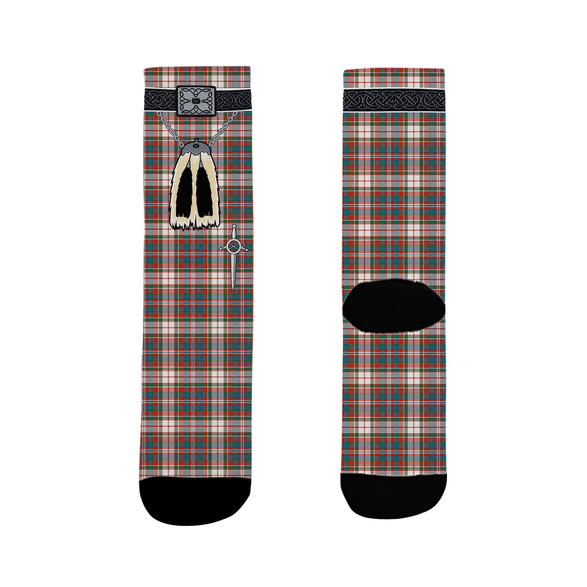 ScotsTee Shop Scottish McFarland Dress Ancient Clan Highland Kilt Sporran Tartan Socks
