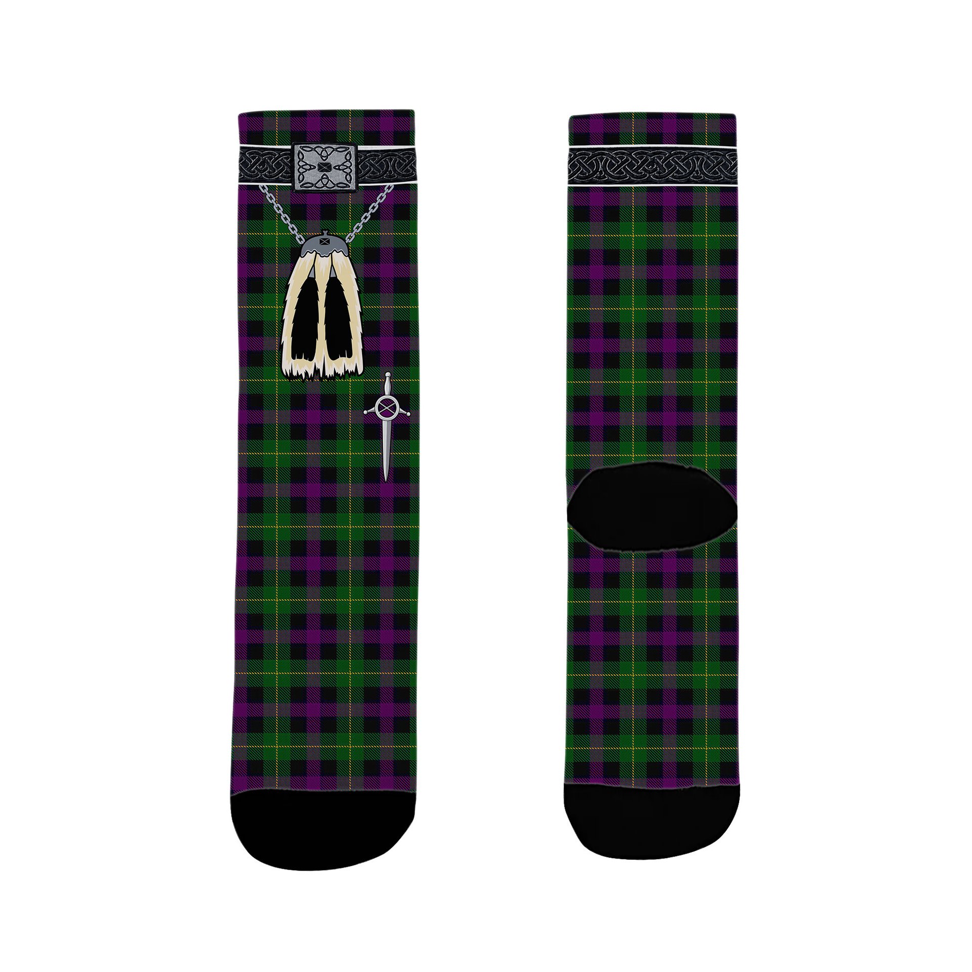 ScotsTee Shop Scottish Martin Hunting Clan Highland Kilt Sporran Tartan Socks