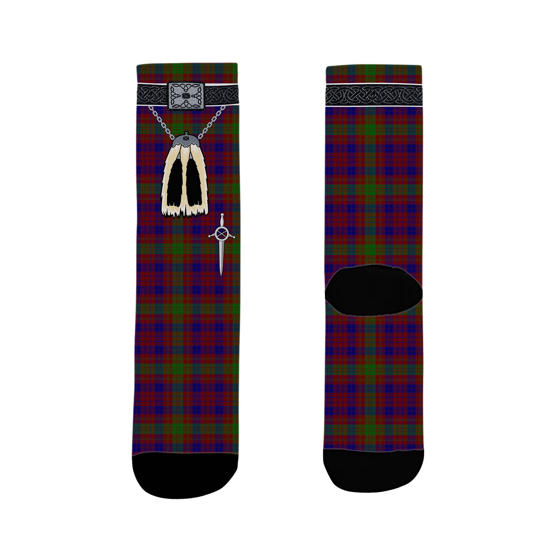 ScotsTee Shop Scottish MacTier of Durris Clan Highland Kilt Sporran Tartan Socks