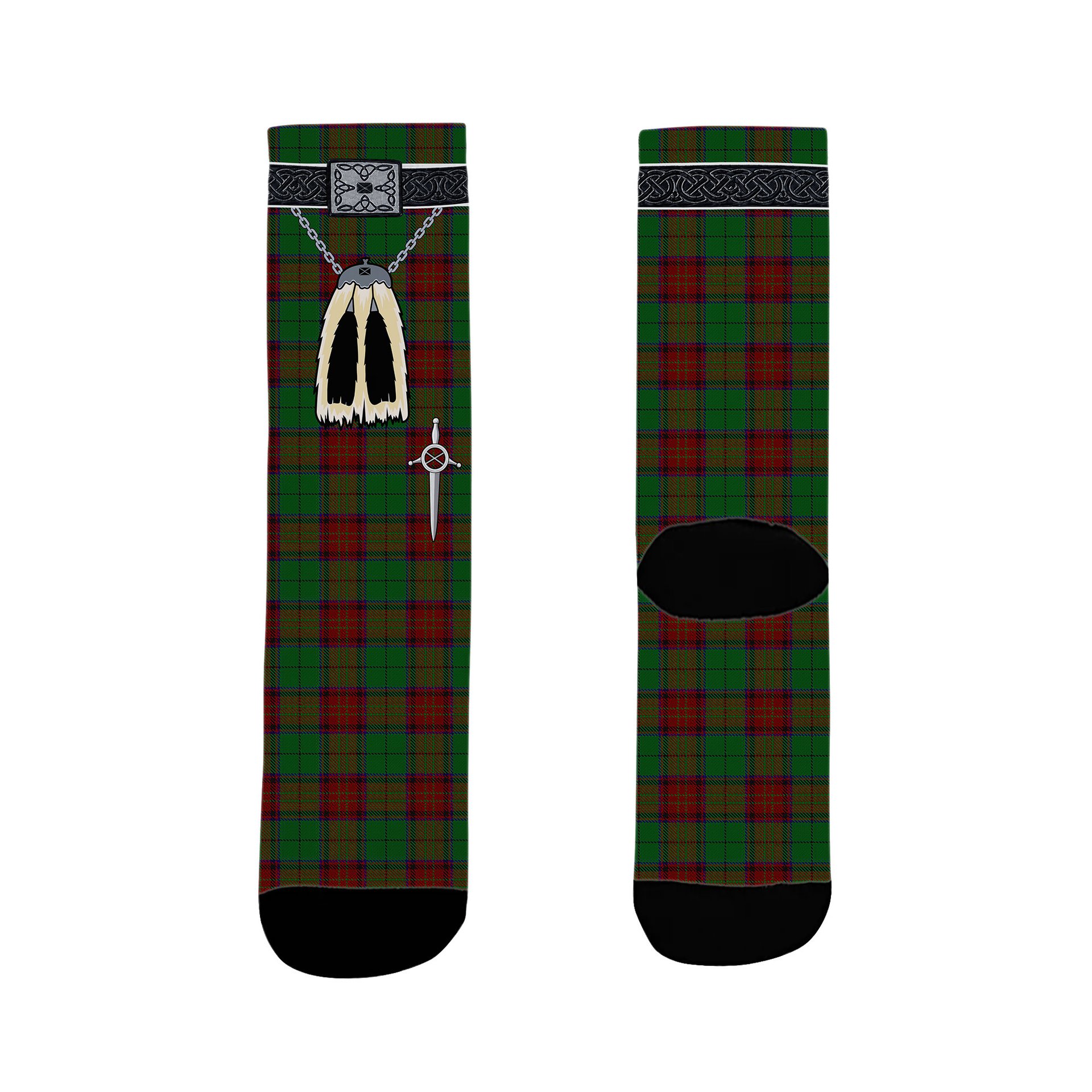 ScotsTee Shop Scottish McInery Clan Highland Kilt Sporran Tartan Socks