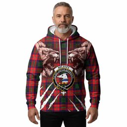 Belshes (Belsches) Tartan Crest Hoodie Ferocious Lion Style