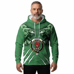Currie Tartan Crest Hoodie Ferocious Lion Style