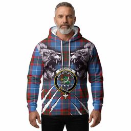 Crichton (Crighton) Tartan Crest Hoodie Ferocious Lion Style